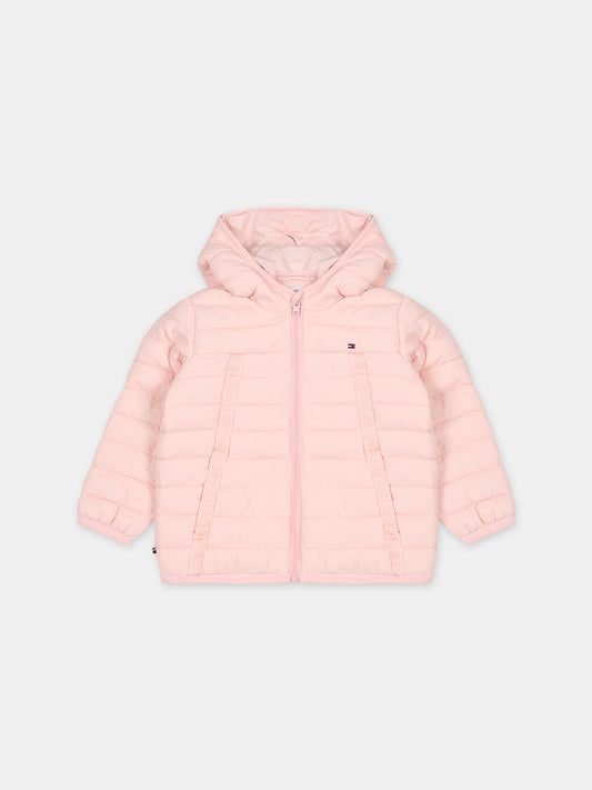 Piumino rosa per neonata con logo,Tommy Hilfiger Junior,23WMTHKN0KN01722J TJS