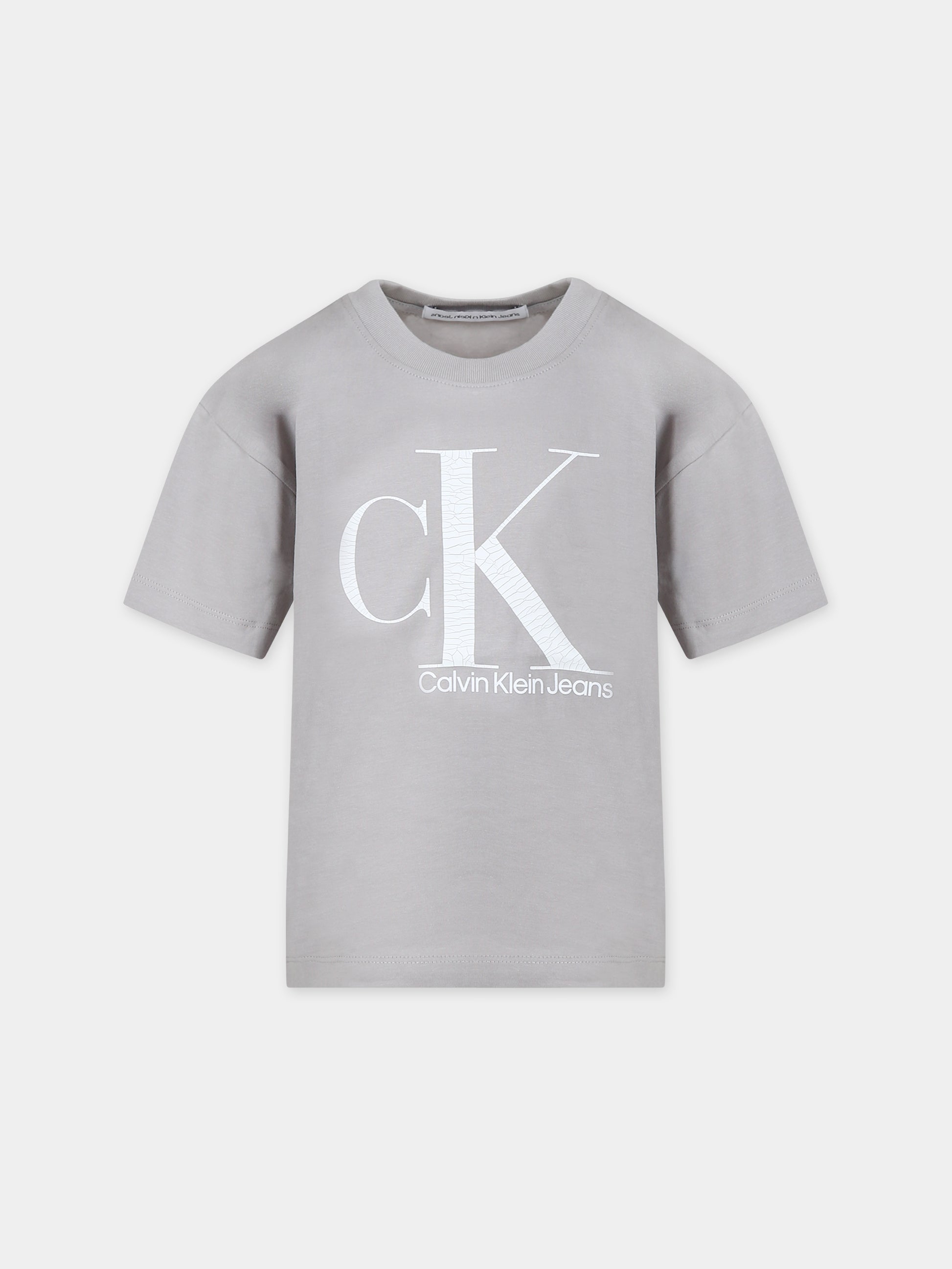 T-shirt nera per bambino con logo,Calvin Klein Kids,23WMCKIB0IB01899 PEE