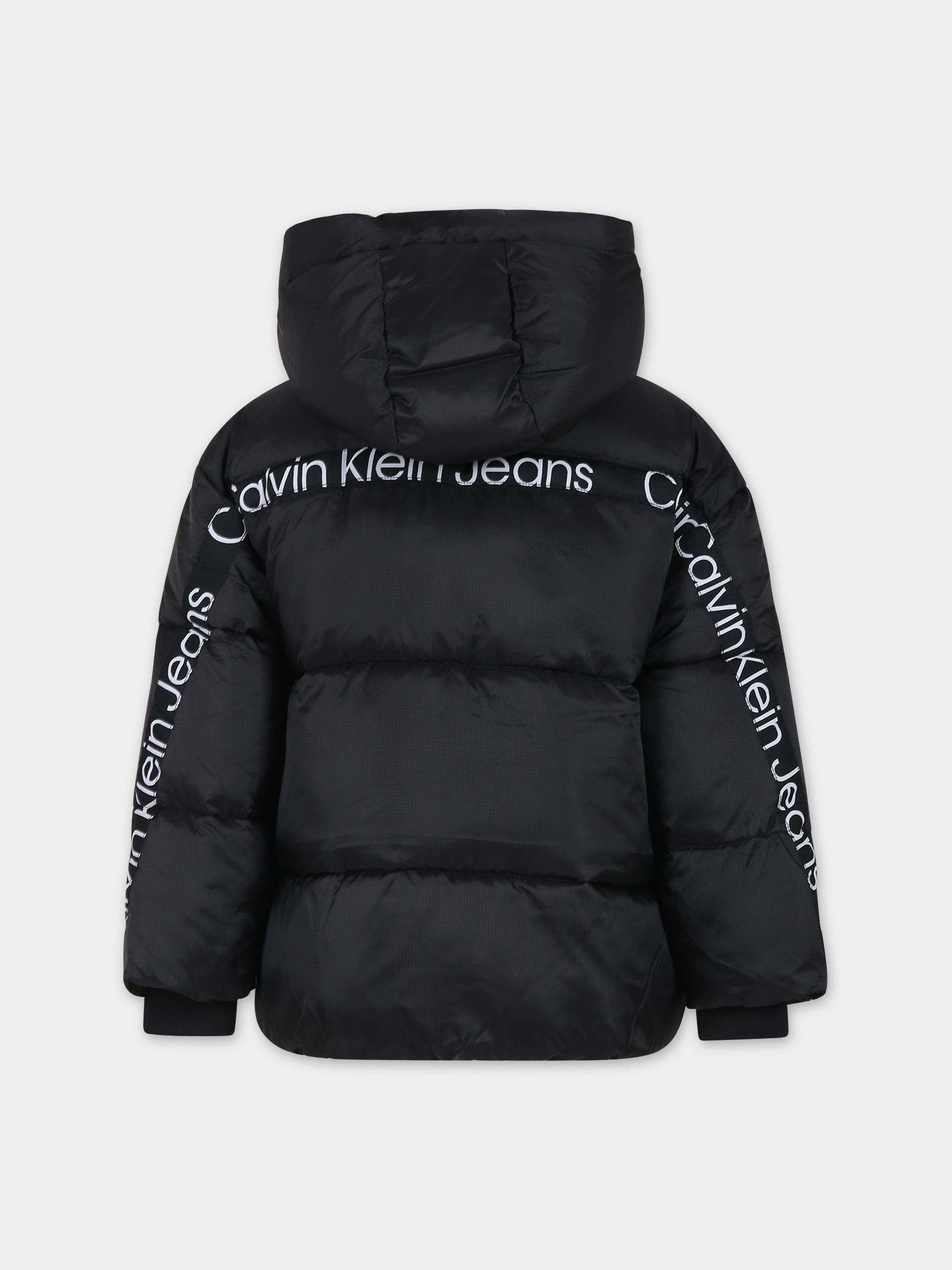 Piumino nero per bambino con logo,Calvin Klein Kids,23WMCKIB0IB01823 BEH