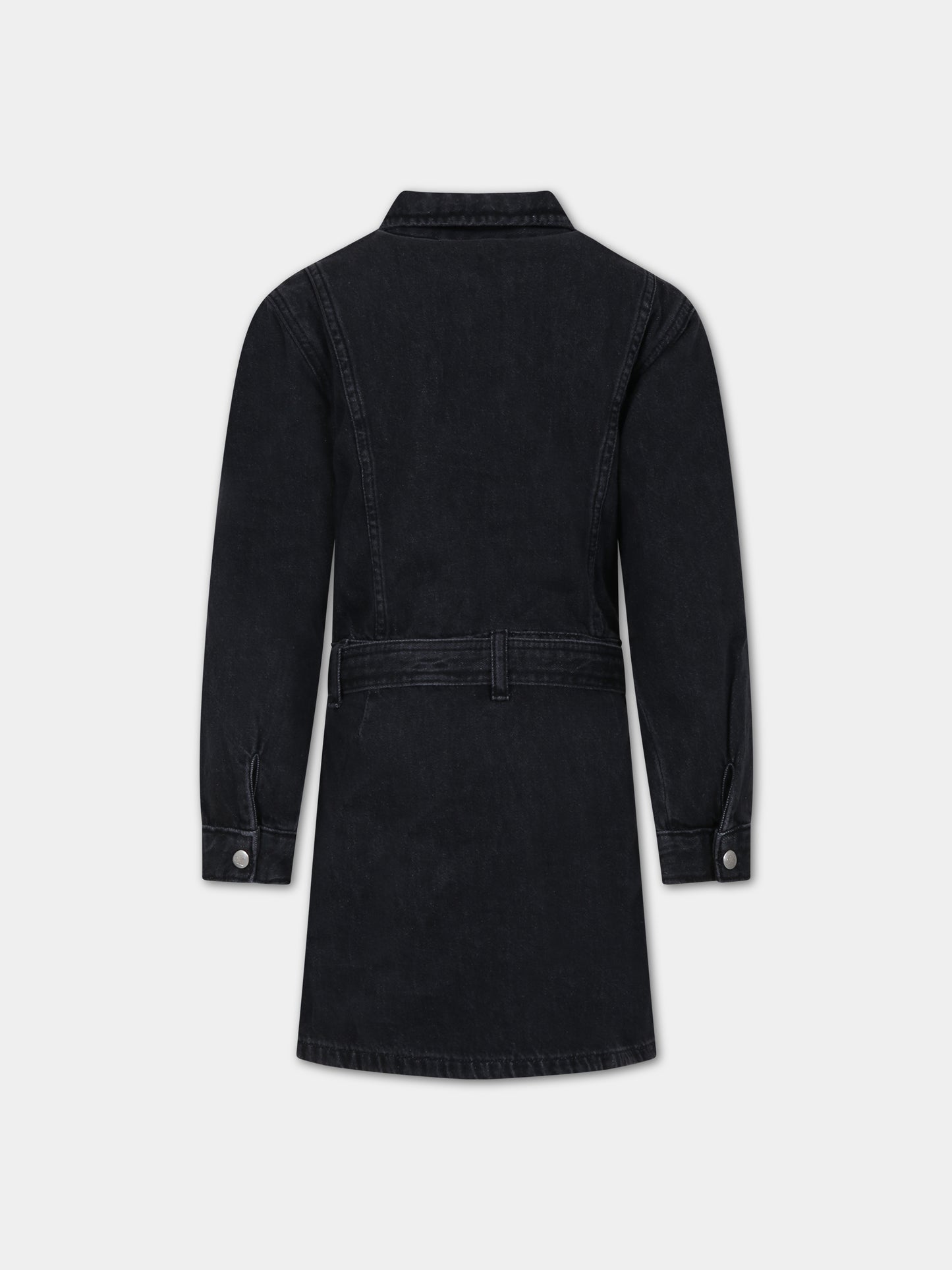 Vestito nero per bambina con logo,Calvin Klein Kids,23WMCKIG0IG02167 1BY