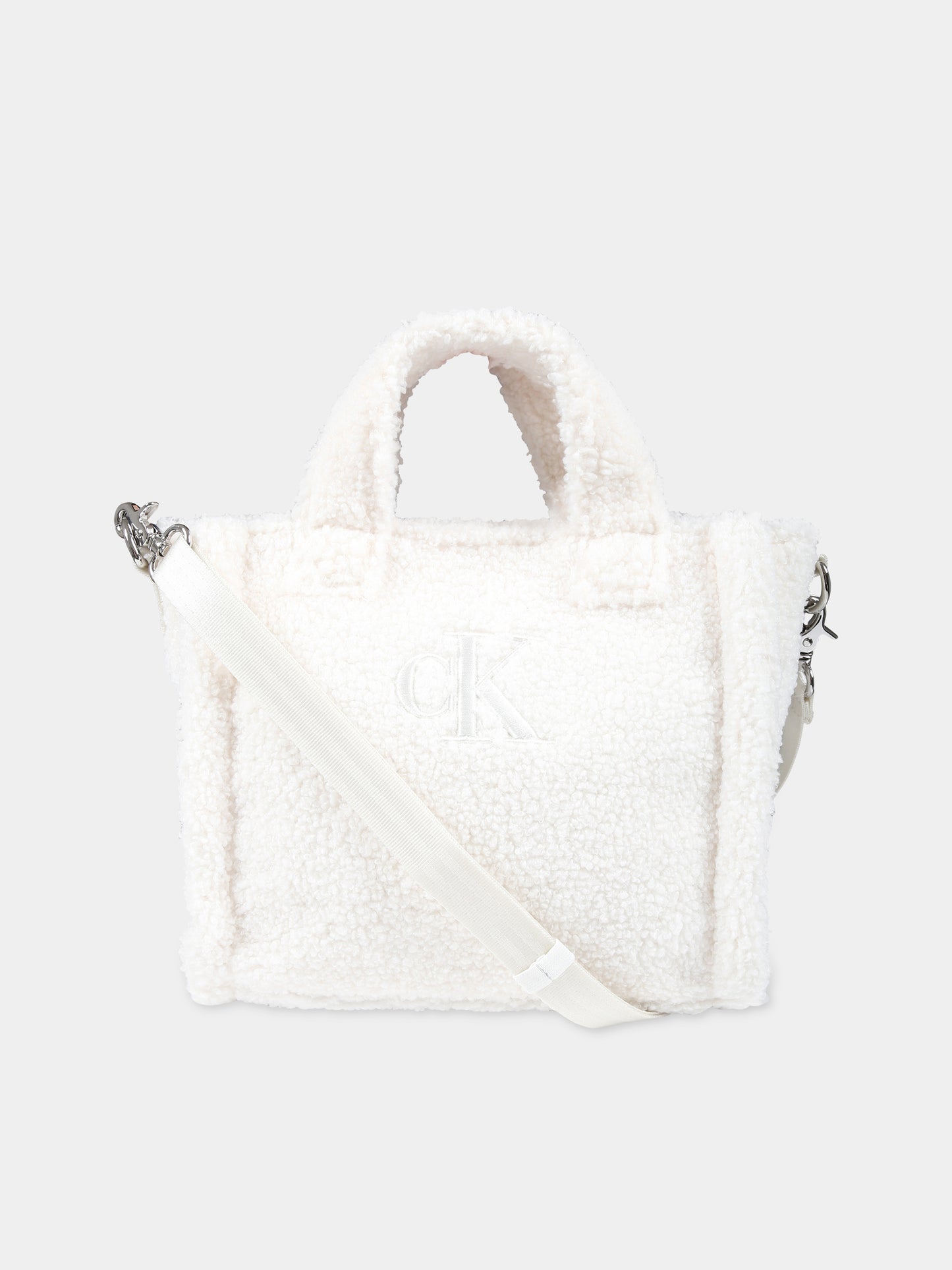 Borsa avorio per bambina con logo,Calvin Klein Kids,23WMCKIU0IU00355 YBI