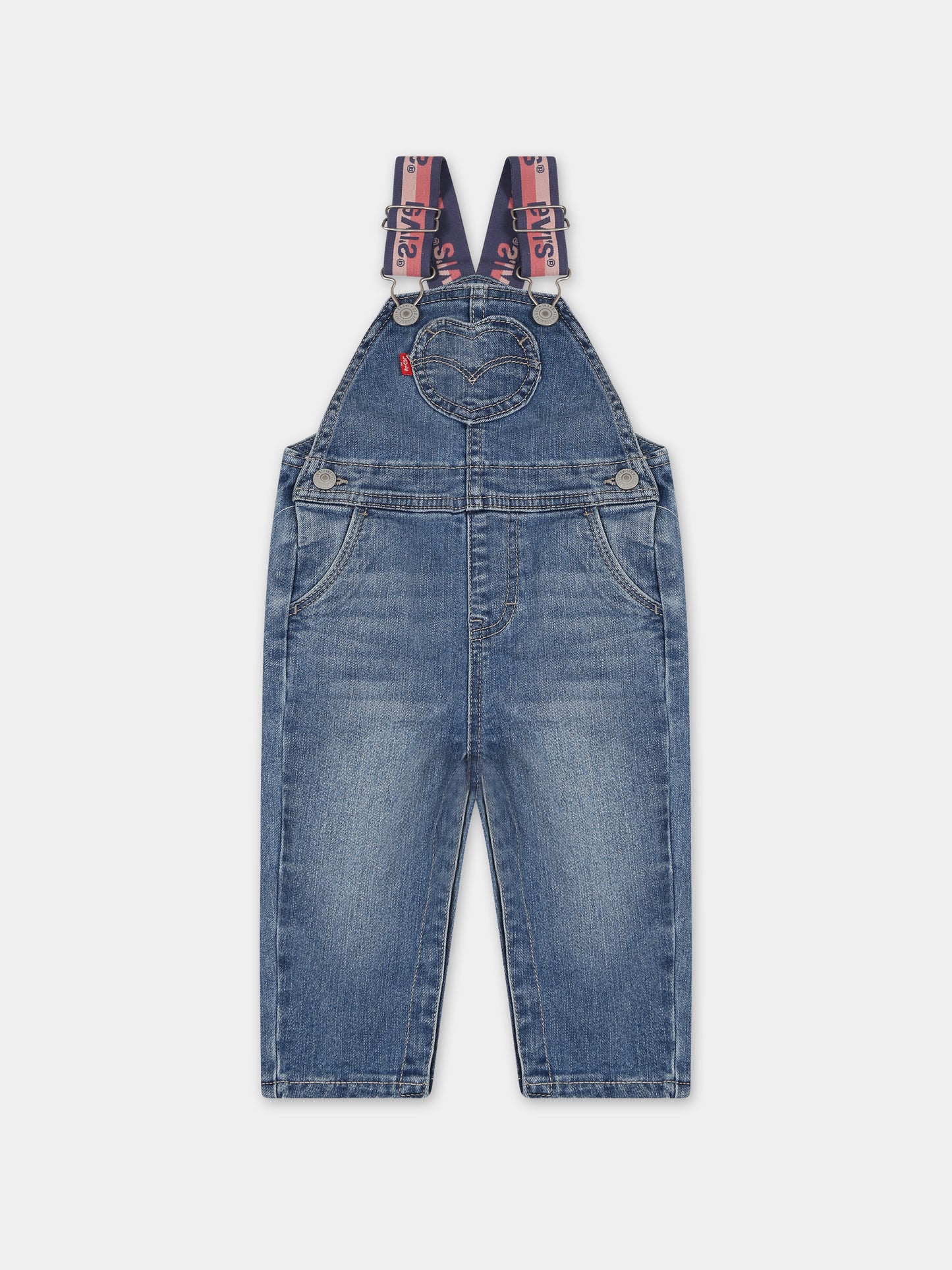 Salopette denim per neonata,Levi's Kids,23WMLK1EJ218 M8F