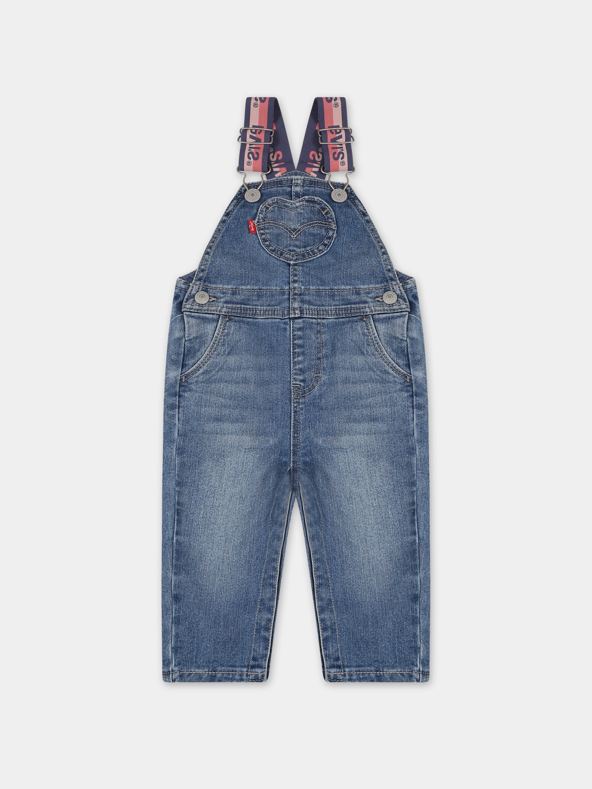 Salopette denim per neonata,Levi's Kids,23WMLK1EJ218 M8F