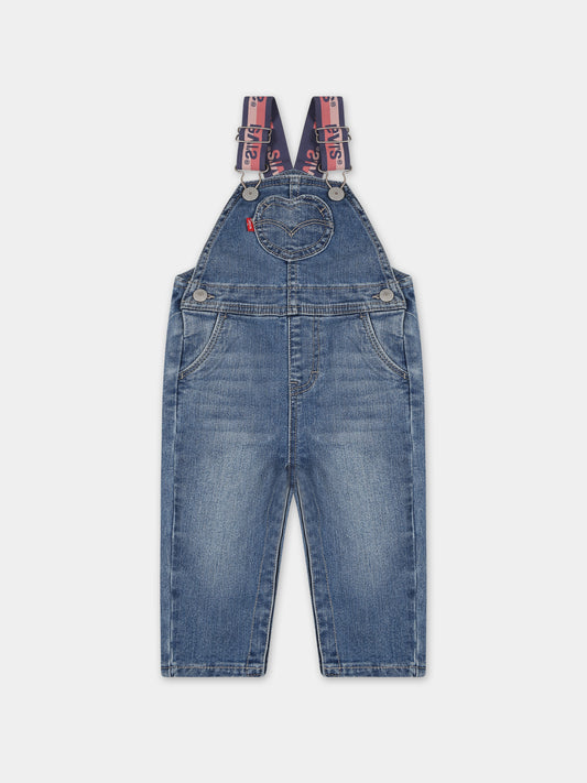 Salopette denim per neonata,Levi's Kids,23WMLK1EJ218 M8F