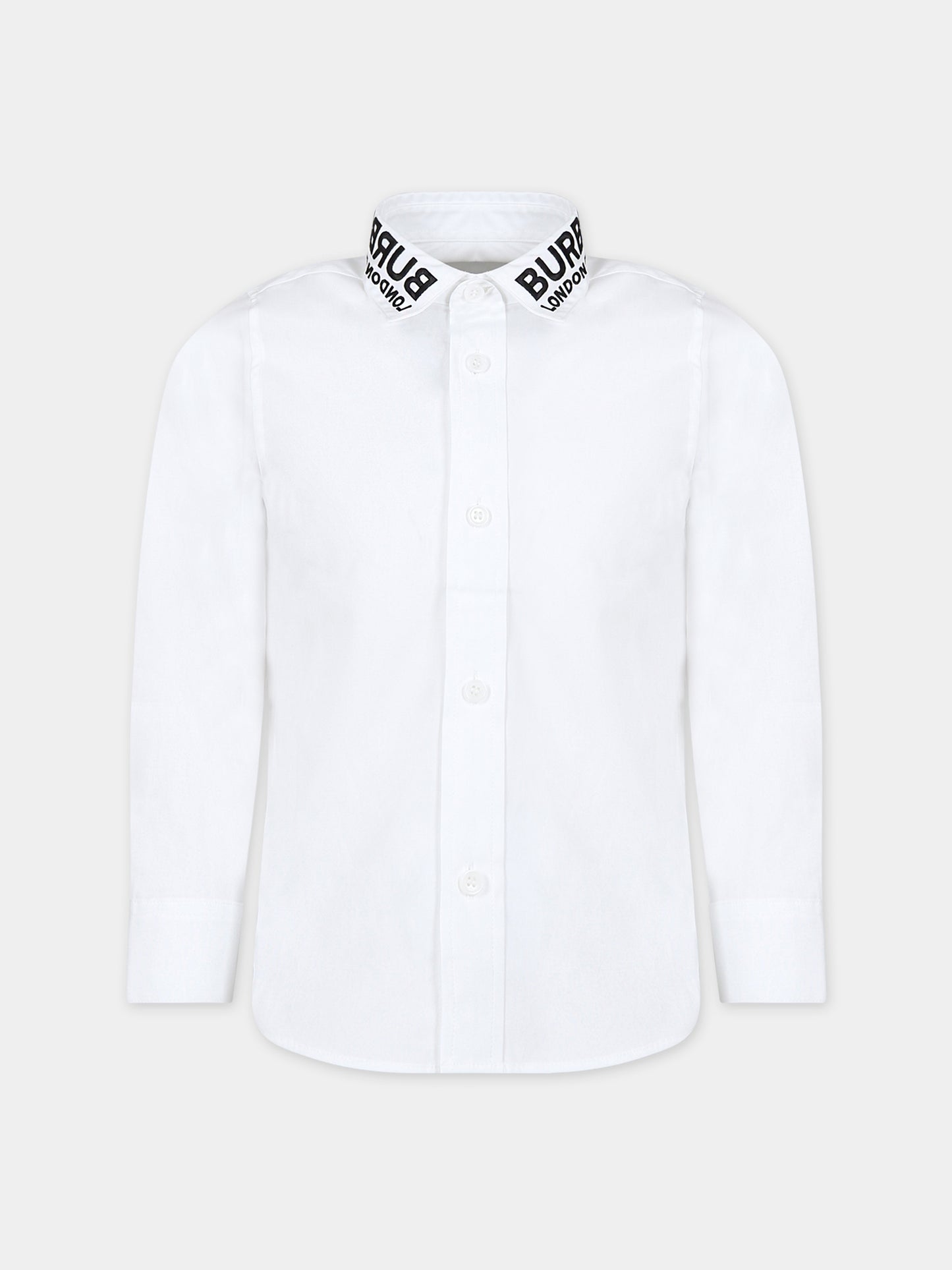Camicia bianca per bambino con ricamo logo,Burberry Kids,8068412