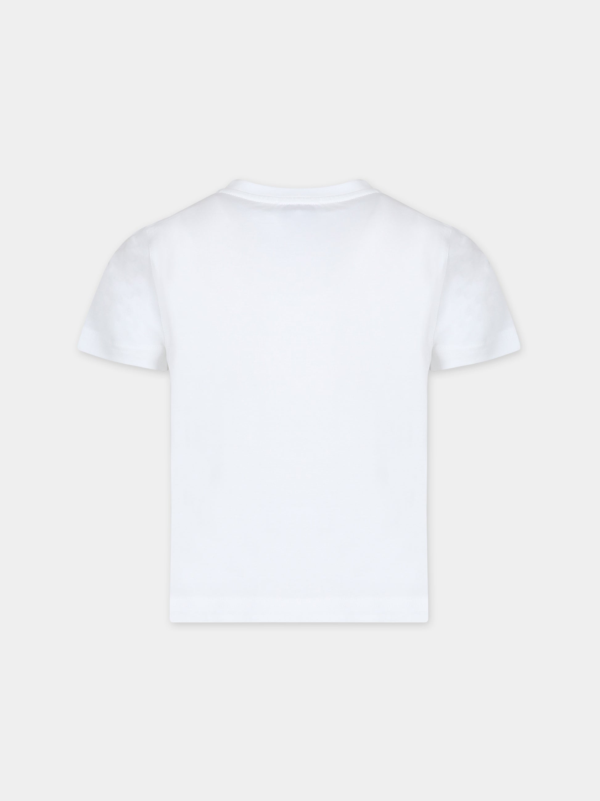 T-shirt bianca per bambini con stampa logo,Burberry Kids,8069418