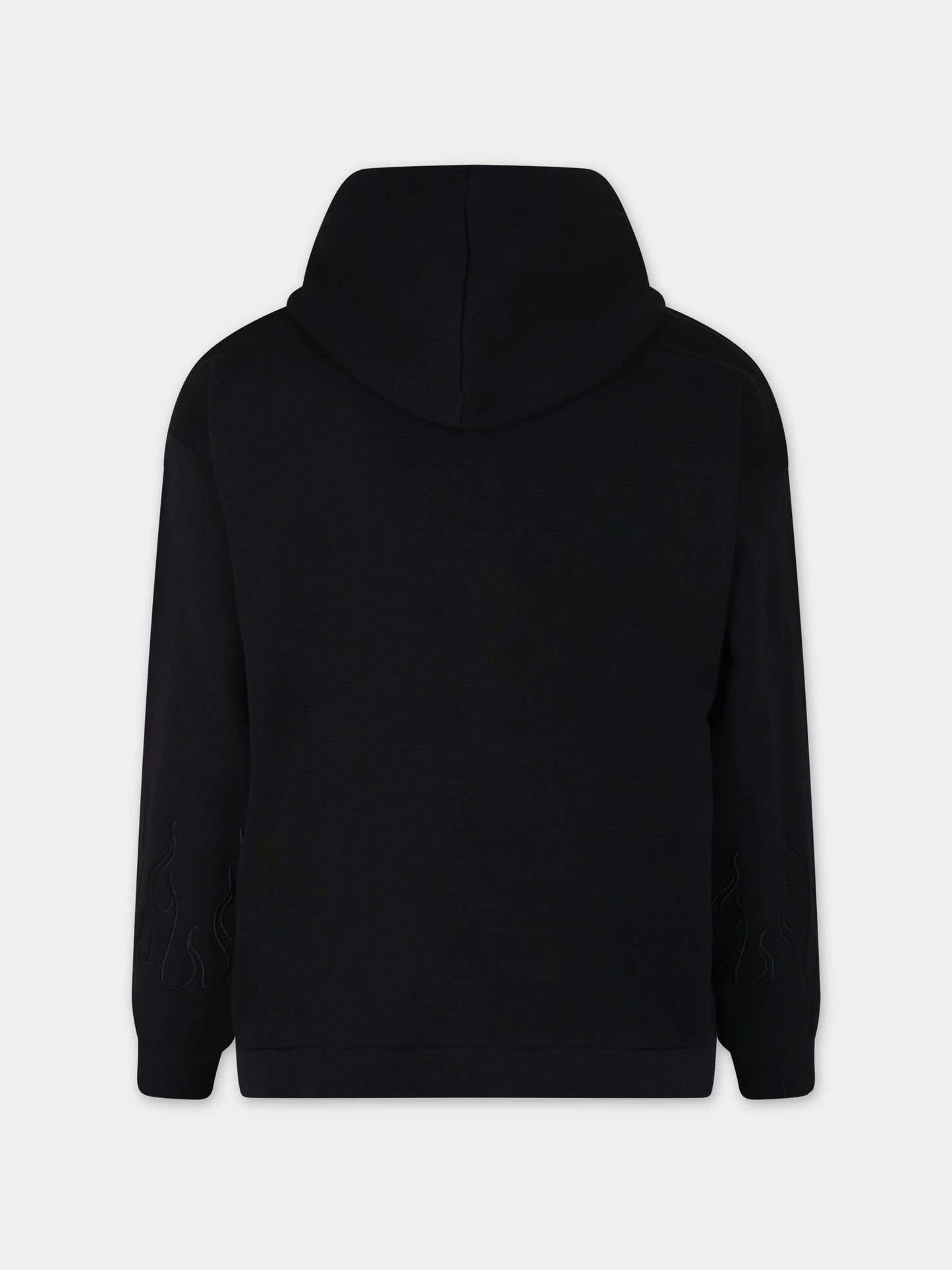 Felpa nera per bambino con fiamme,Vision Of Super,MFV4307J NERO