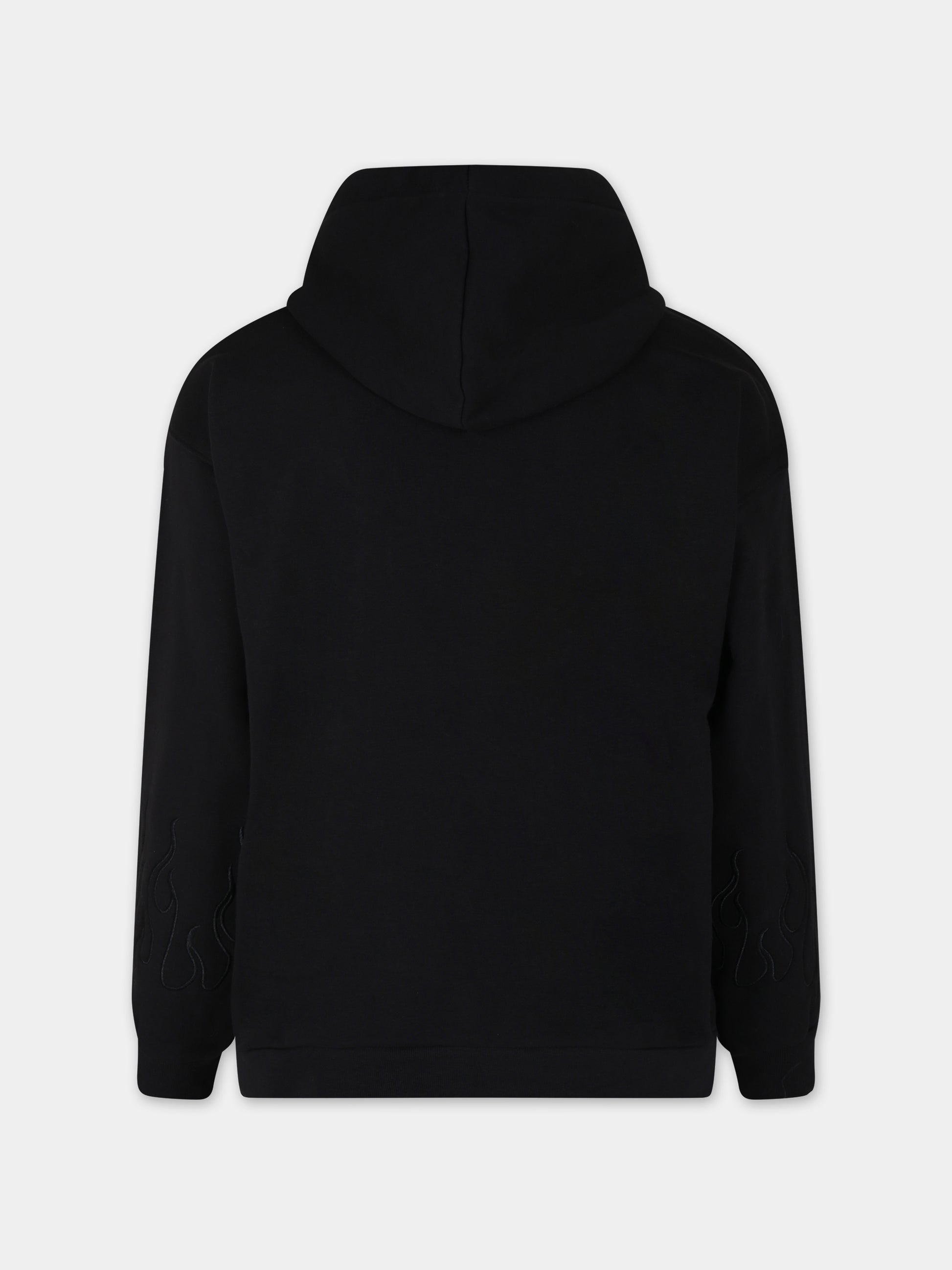 Felpa nera per bambino con fiamme,Vision Of Super,MFV4307J NERO