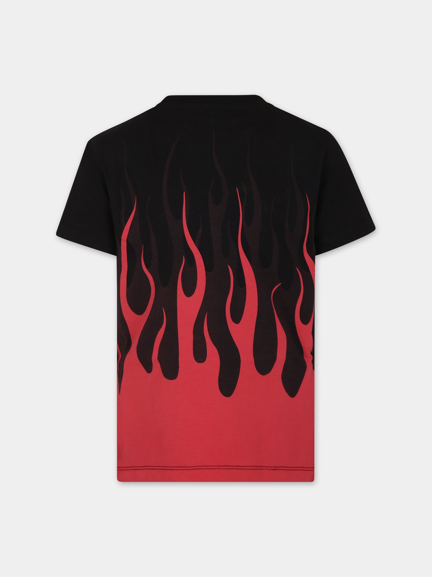 T-shirt rossa per bambino con fiamme,Vision Of Super,TSV4304J ROSSO