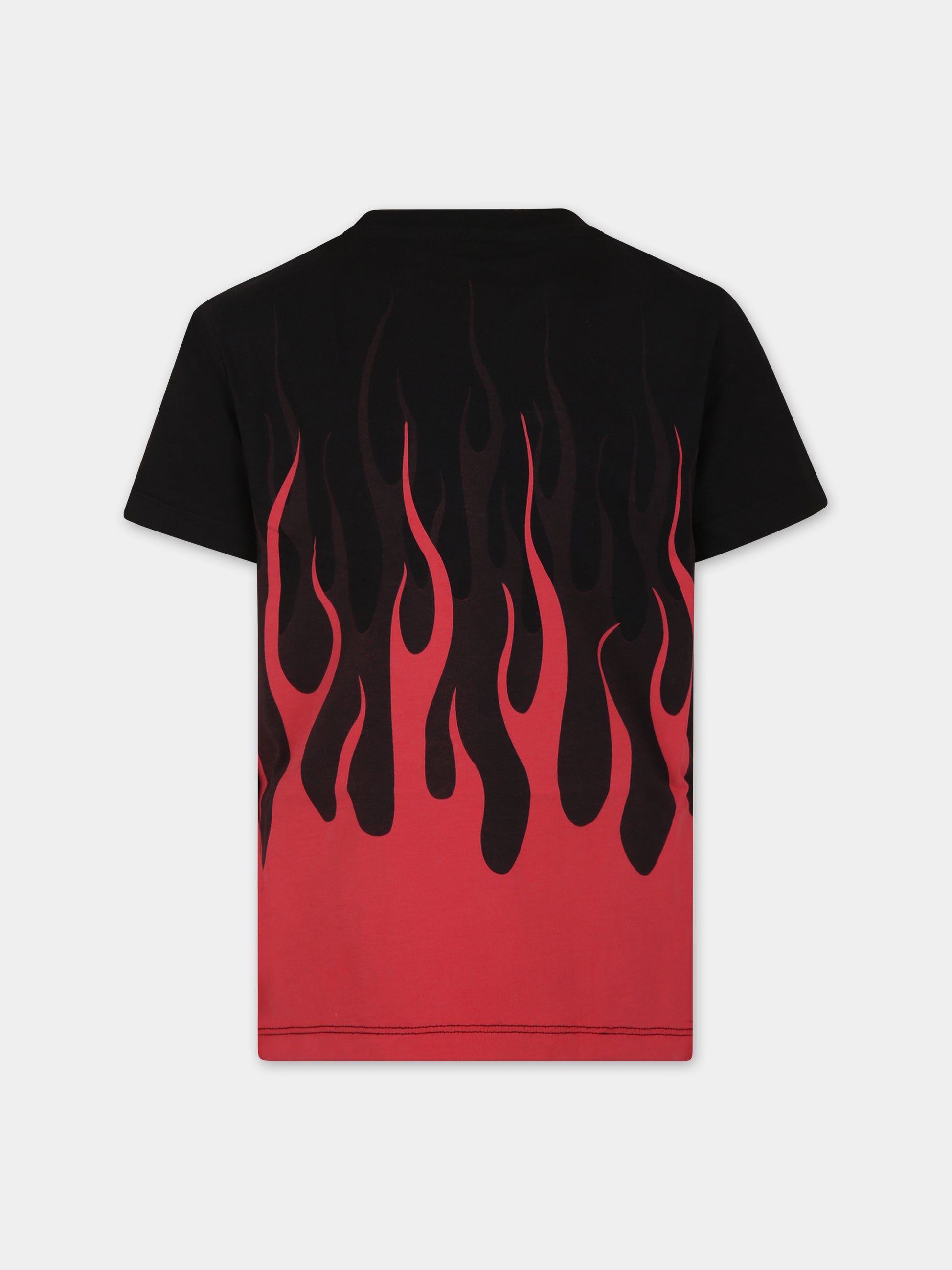 T-shirt rossa per bambino con fiamme,Vision Of Super,TSV4304J ROSSO