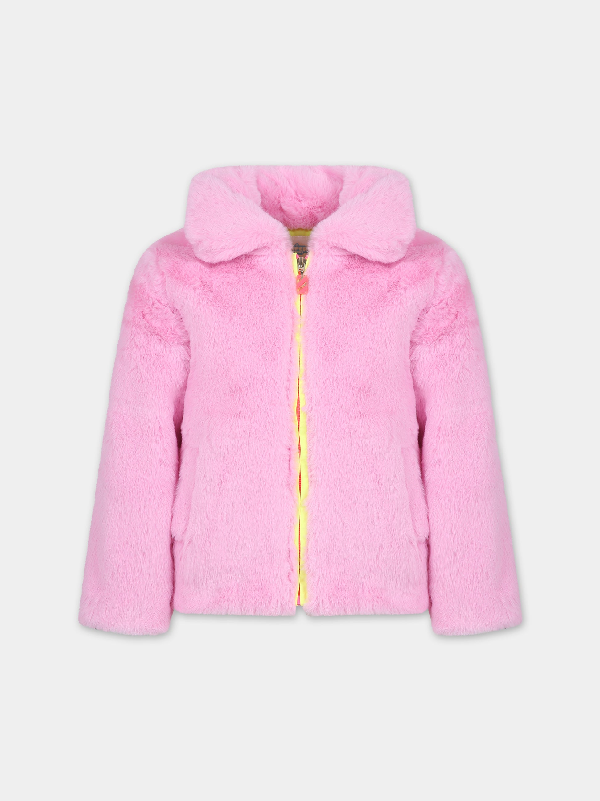 Ecopeliccia rosa per bambina con superoine,Billieblush,U20023 47C