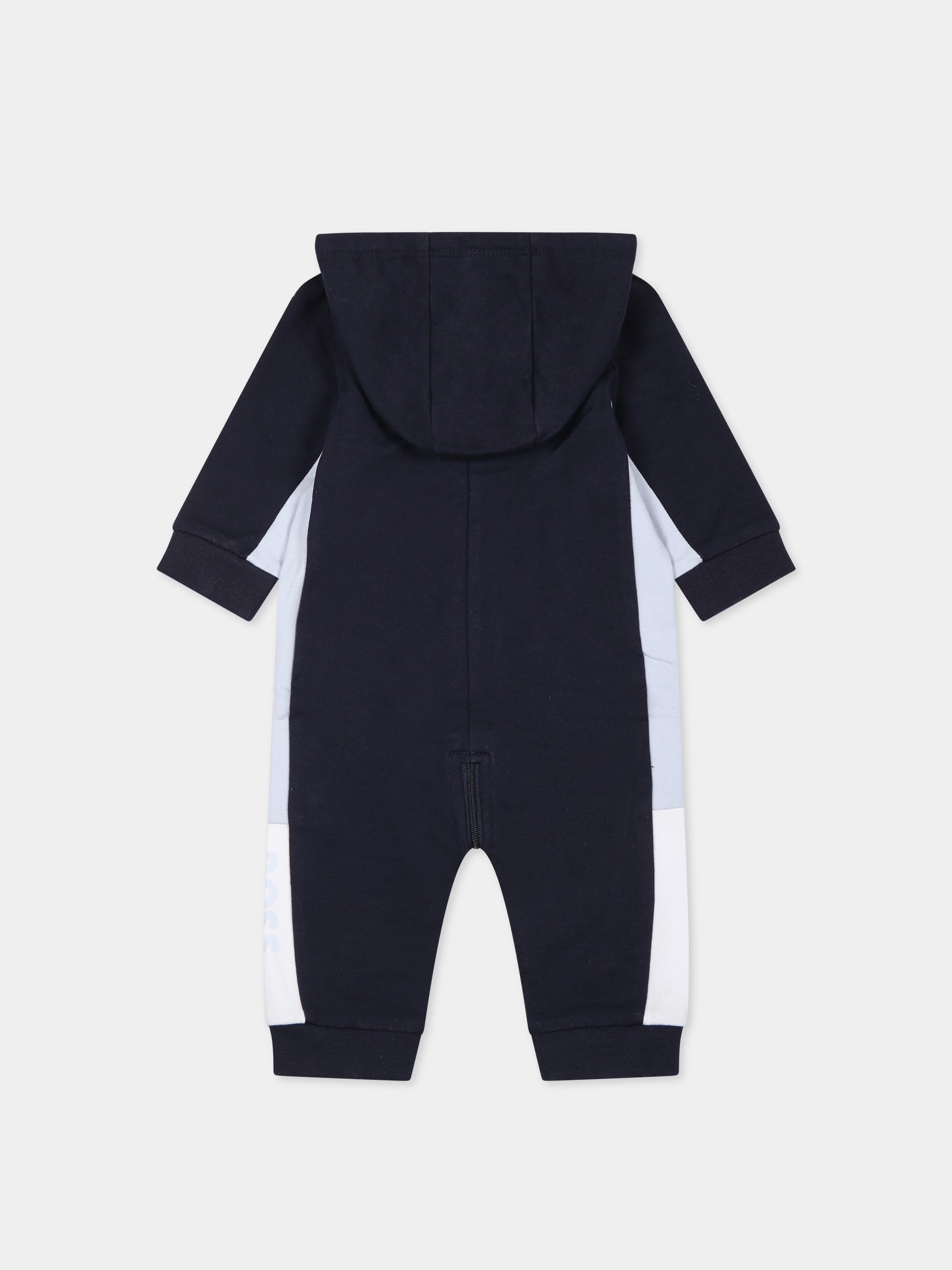 Tutina blu per neonato con logo,Boss,J94354 MARINE