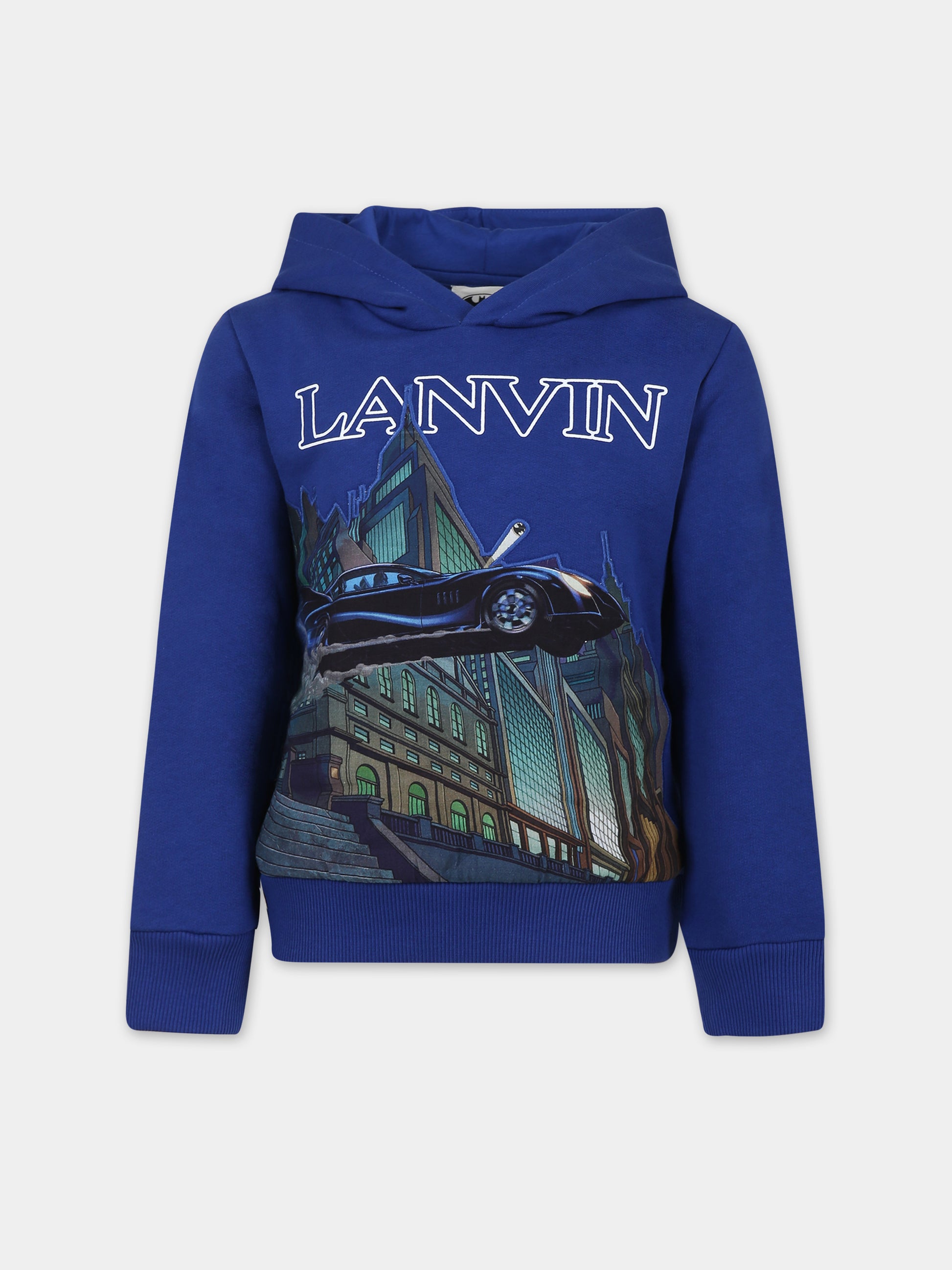 Felpa blu per bambino con stampa Batman,Lanvin Petite,N30084 841