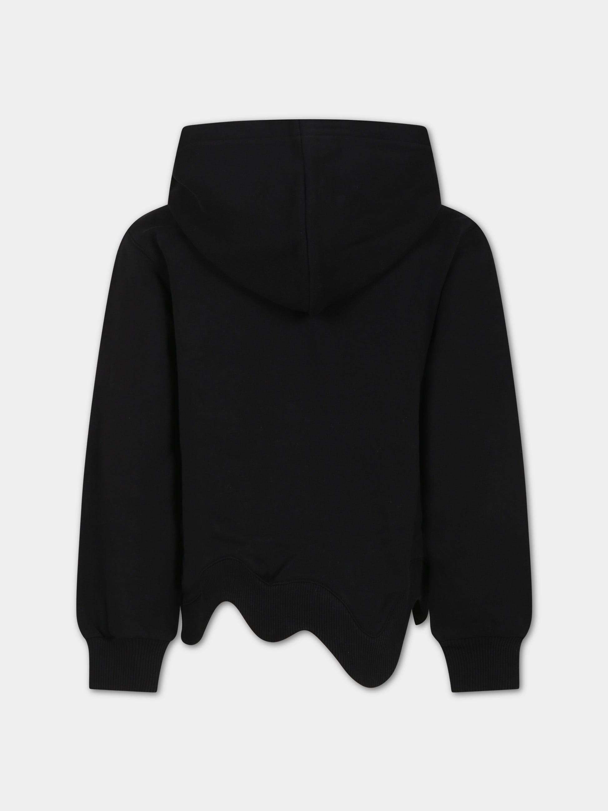 Felpa nera per bambina con logo,Moschino Kids,HDF05M LCA58 60100