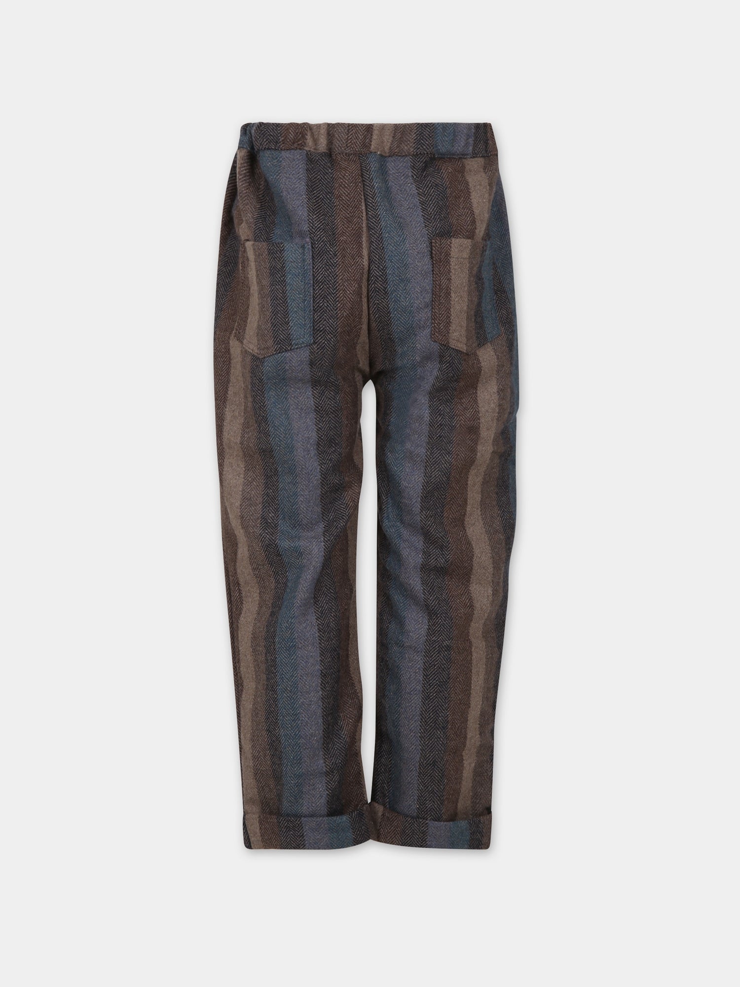 Pantaloni marroni per bambino con righe,Coco Au Lait,15COCOAW231035H