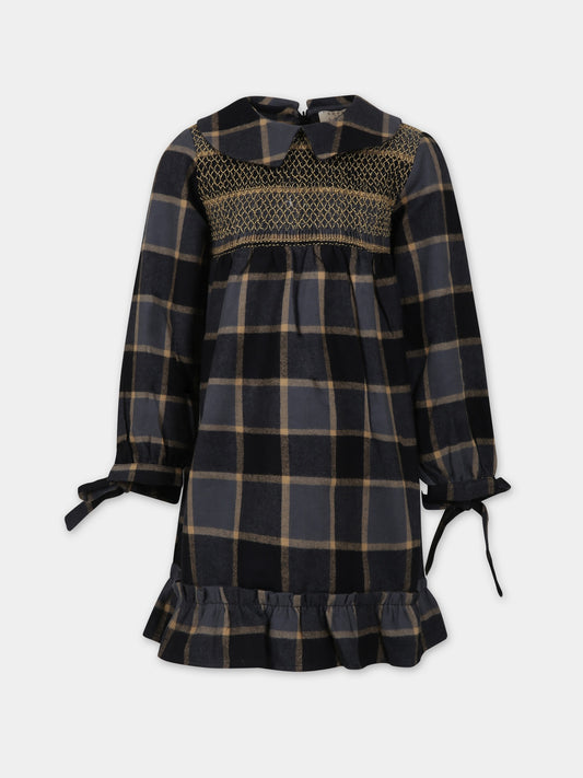 Vestito blu per bambina con ricami,Coco Au Lait,15COCOAW231113