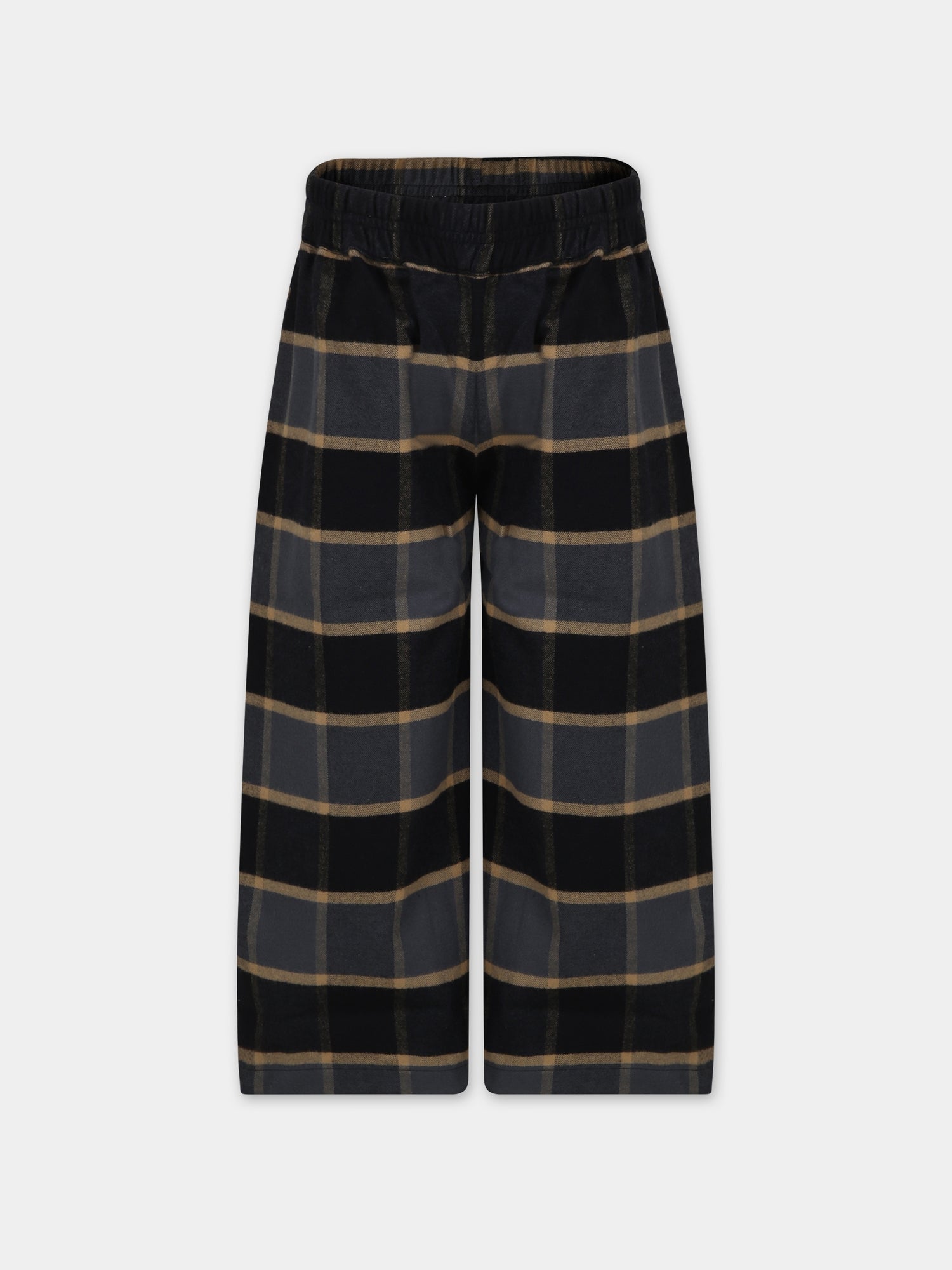 Pantaloni blu per bambina con stampa tartan,Coco Au Lait,15COCOAW231216