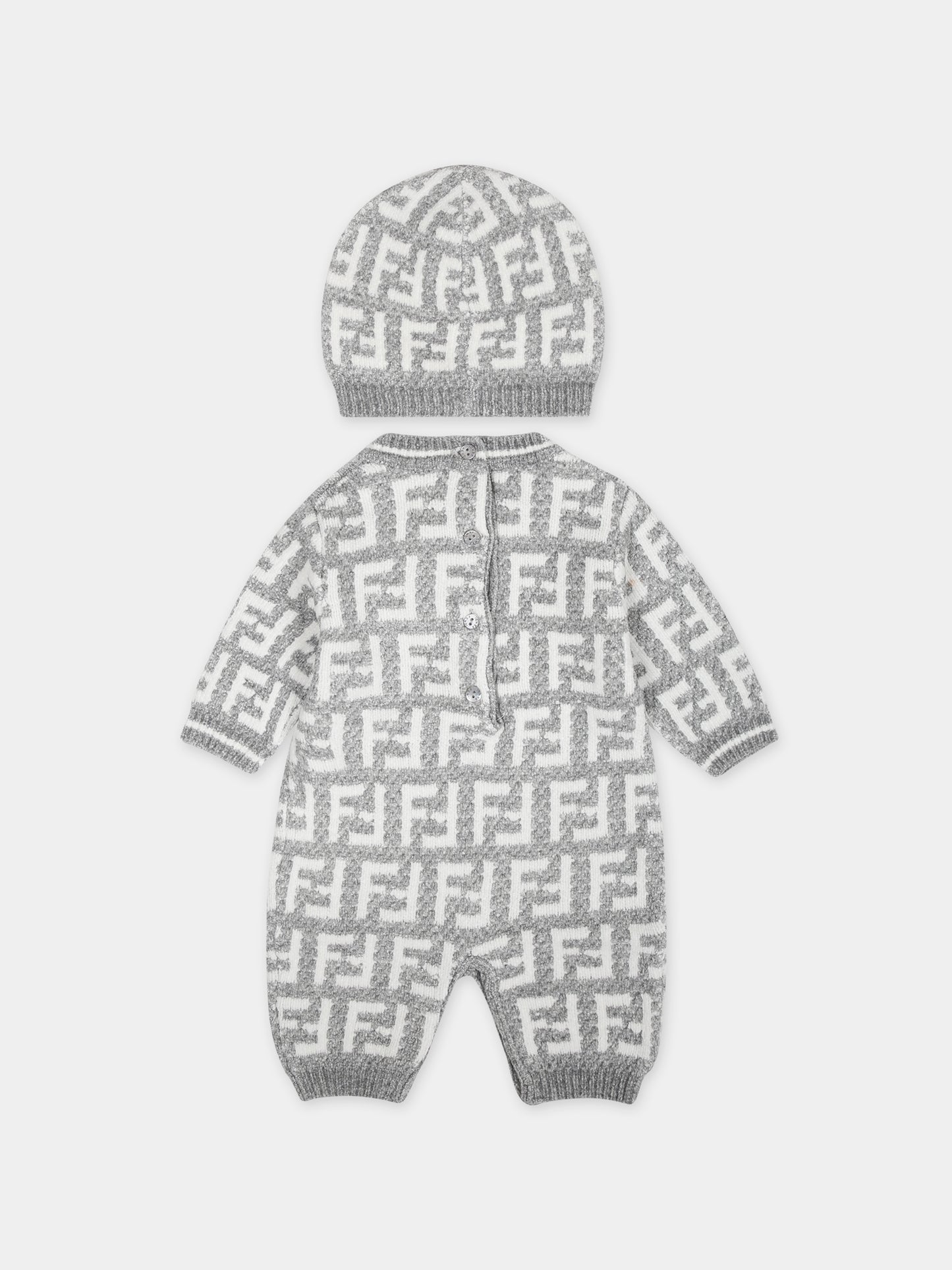 Set grigio con logo per neonati,Fendi Kids,BUG148 AMHA F0RTT