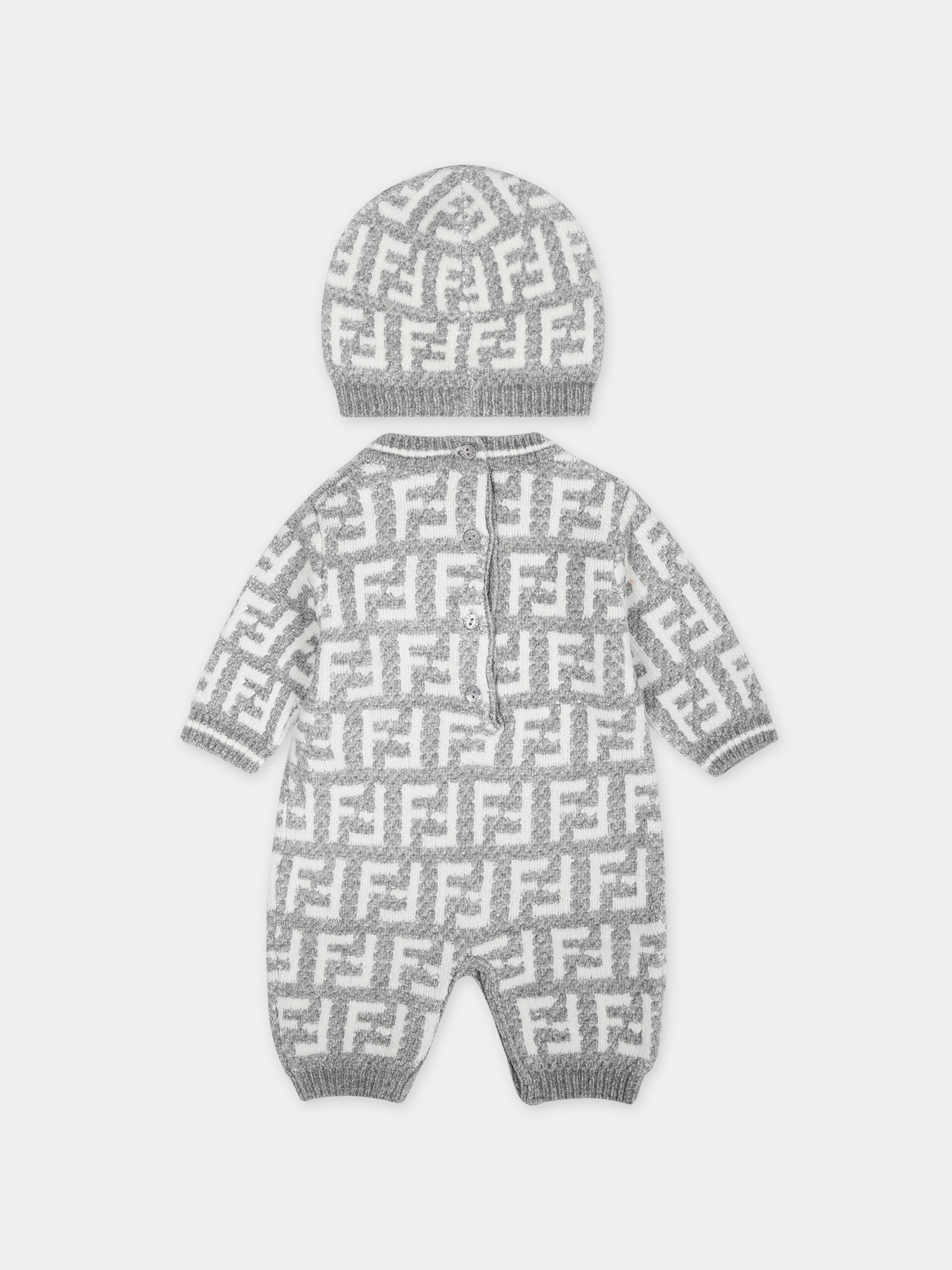 Set grigio con logo per neonati,Fendi Kids,BUG148 AMHA F0RTT