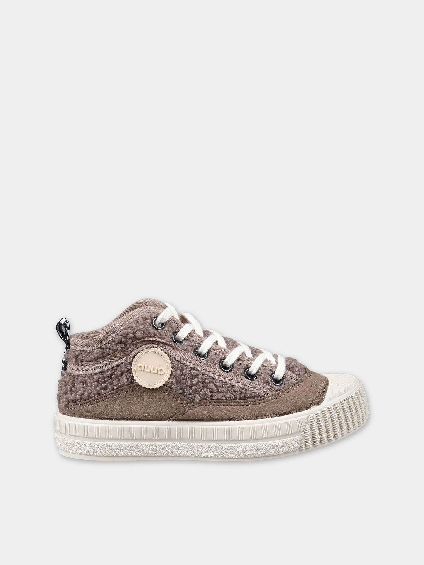 Sneakers marroni per bambino con logo,Duuo,D309505