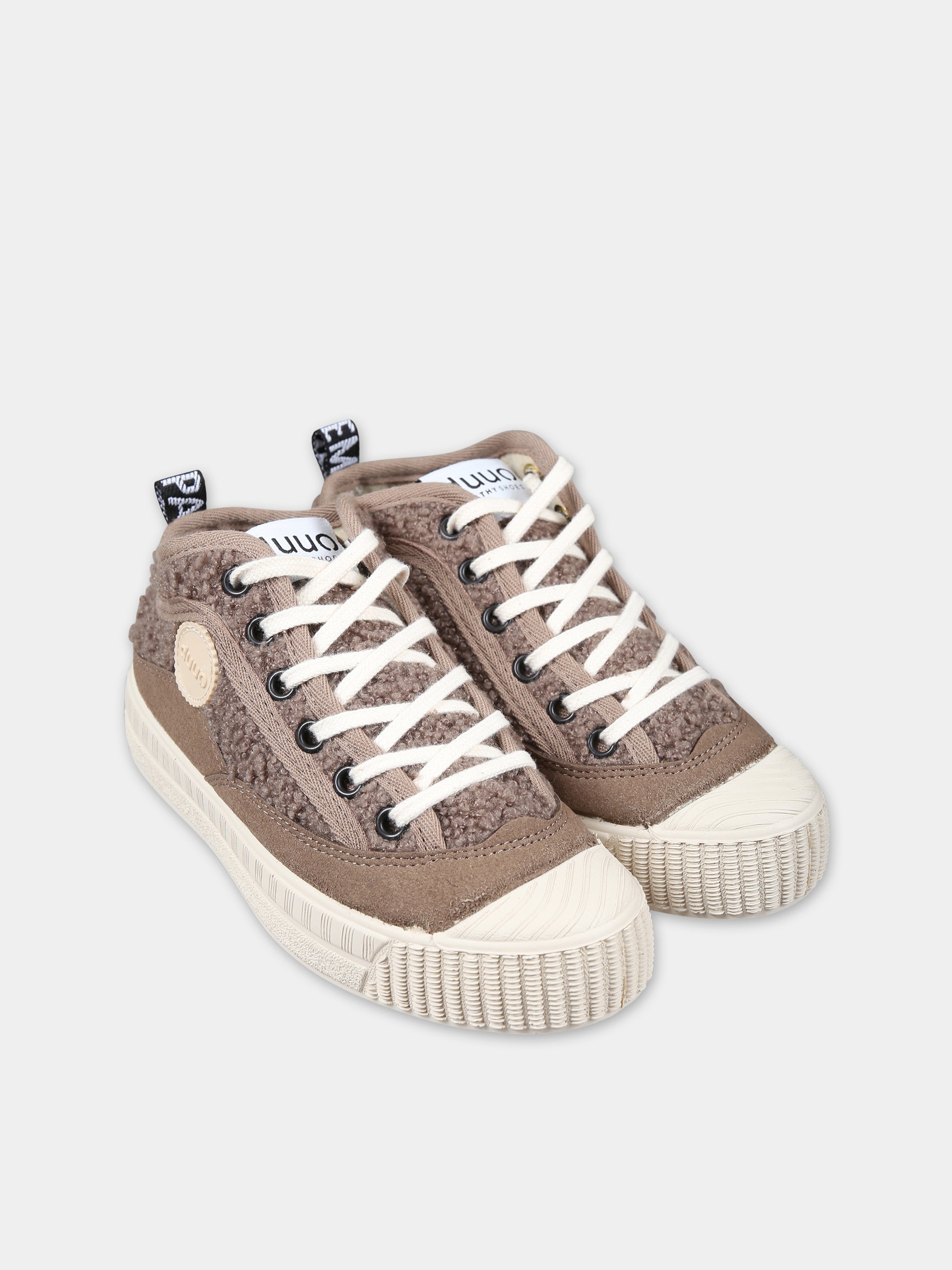 Sneakers marroni per bambino con logo,Duuo,D309505