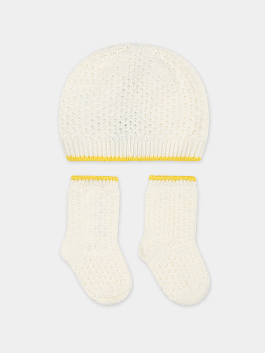 Set avorio per neonati con logo,Gensami,SET01-B-APE