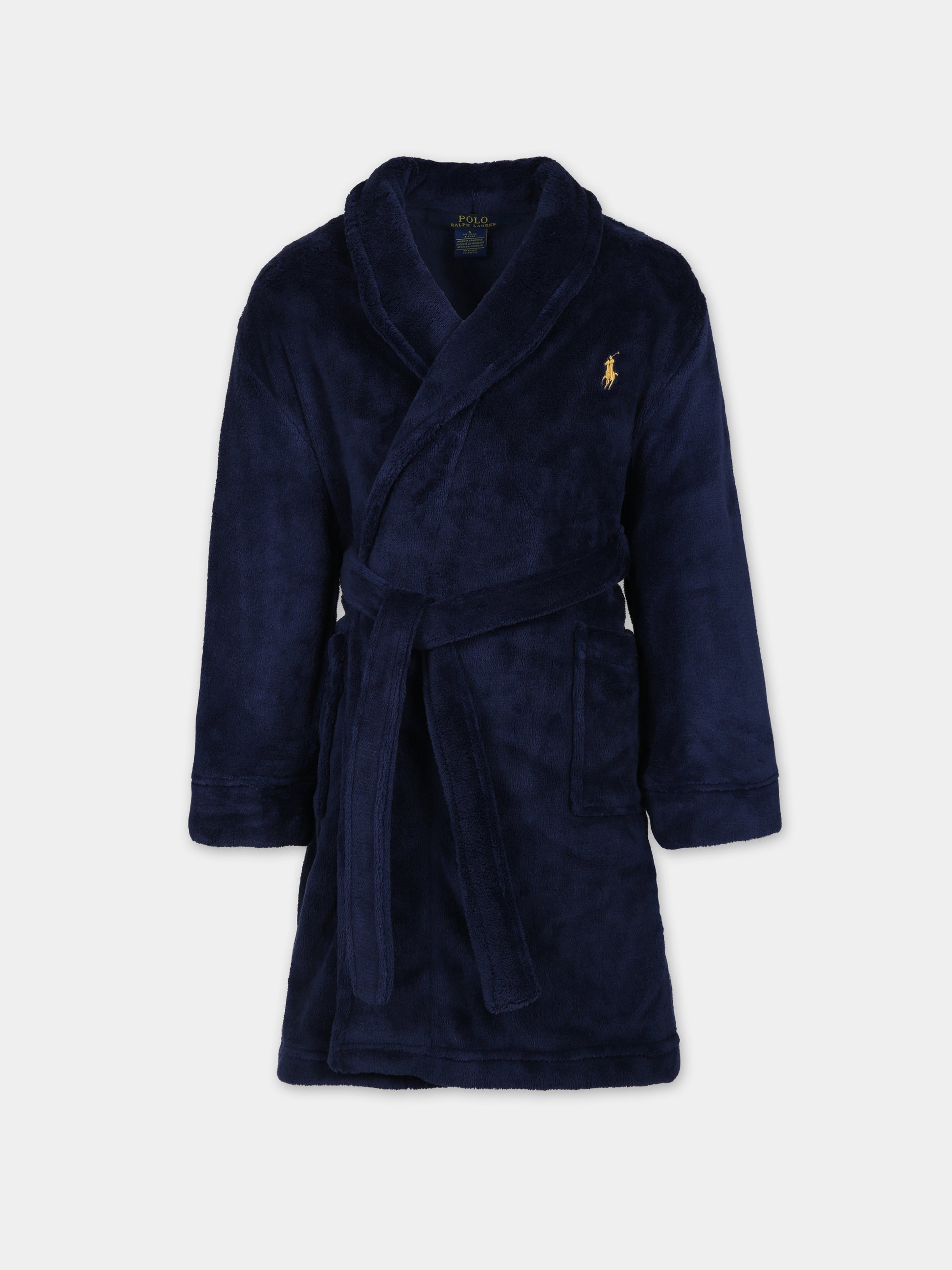Accappatoio blu per bambino con logo,Ralph Lauren Kids,23WMRL9P0031 BCV