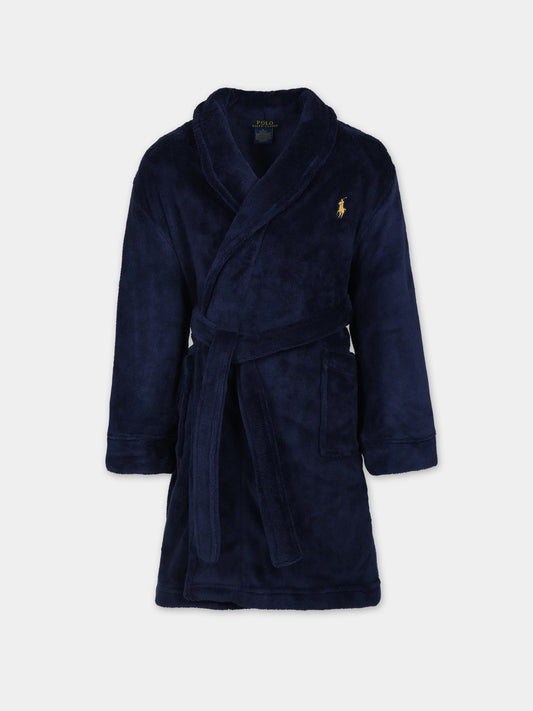 Accappatoio blu per bambino con logo,Ralph Lauren Kids,23WMRL9P0031 BCV