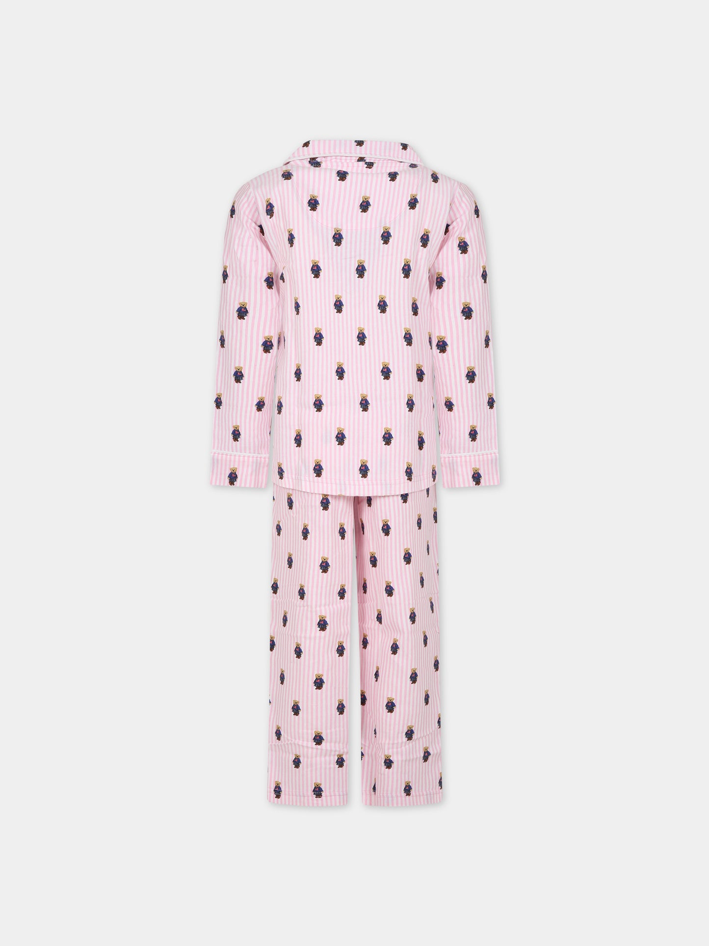 Pigiama rosa per bambina con orsi,Ralph Lauren Kids,23WMRL3P0143 W2Q