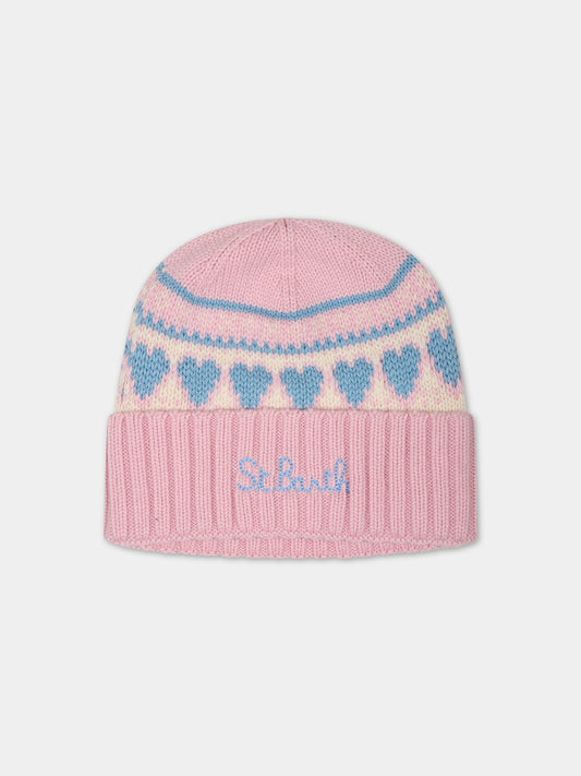 Berretto rosa per bambina con logo,Mc2 Saint Barth,WENGEN NORDIC W JR LOVE NORDIC 21