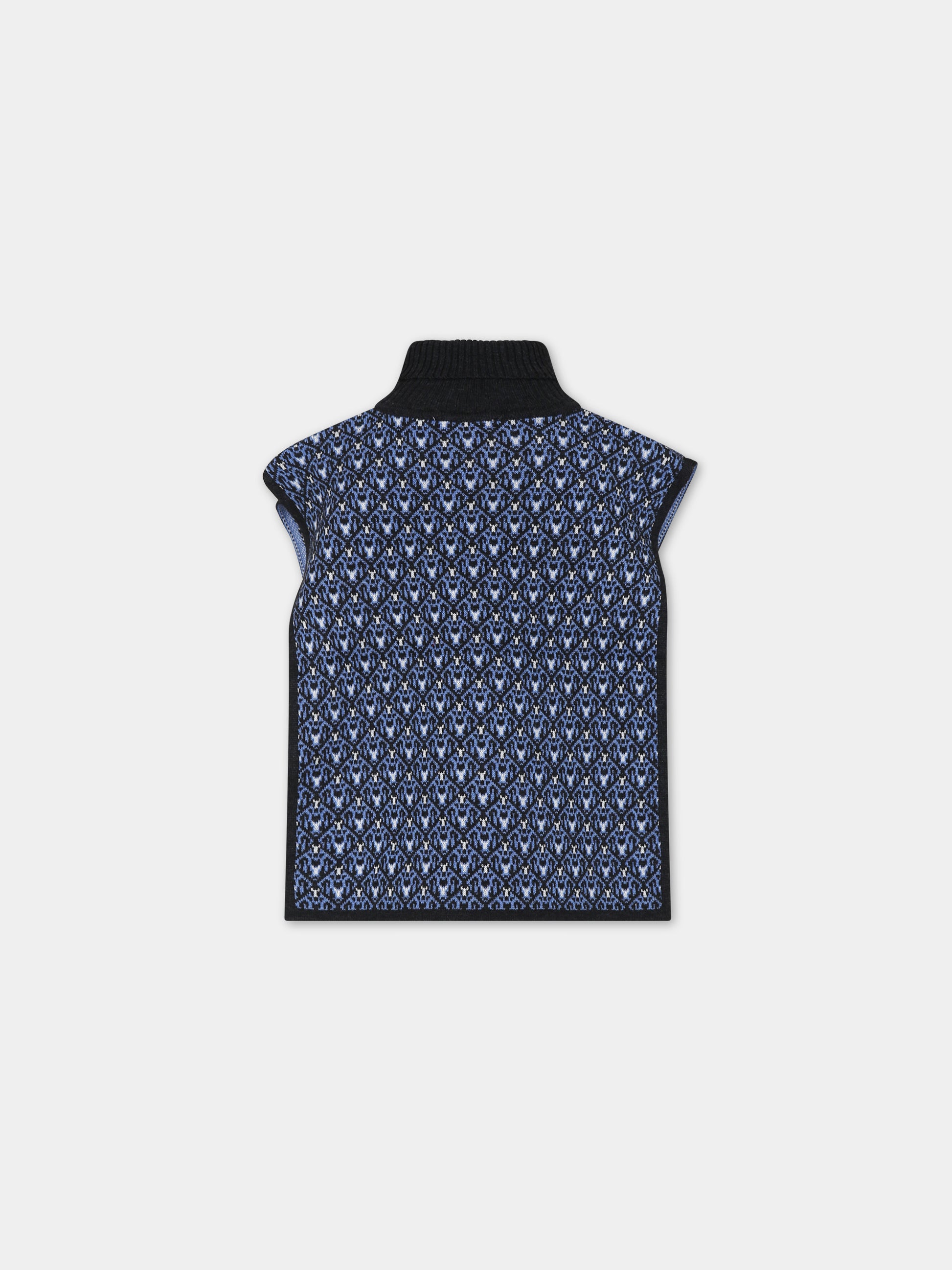 Cappa blu per bambina con motivo jacquard,Paade Mode,234222444