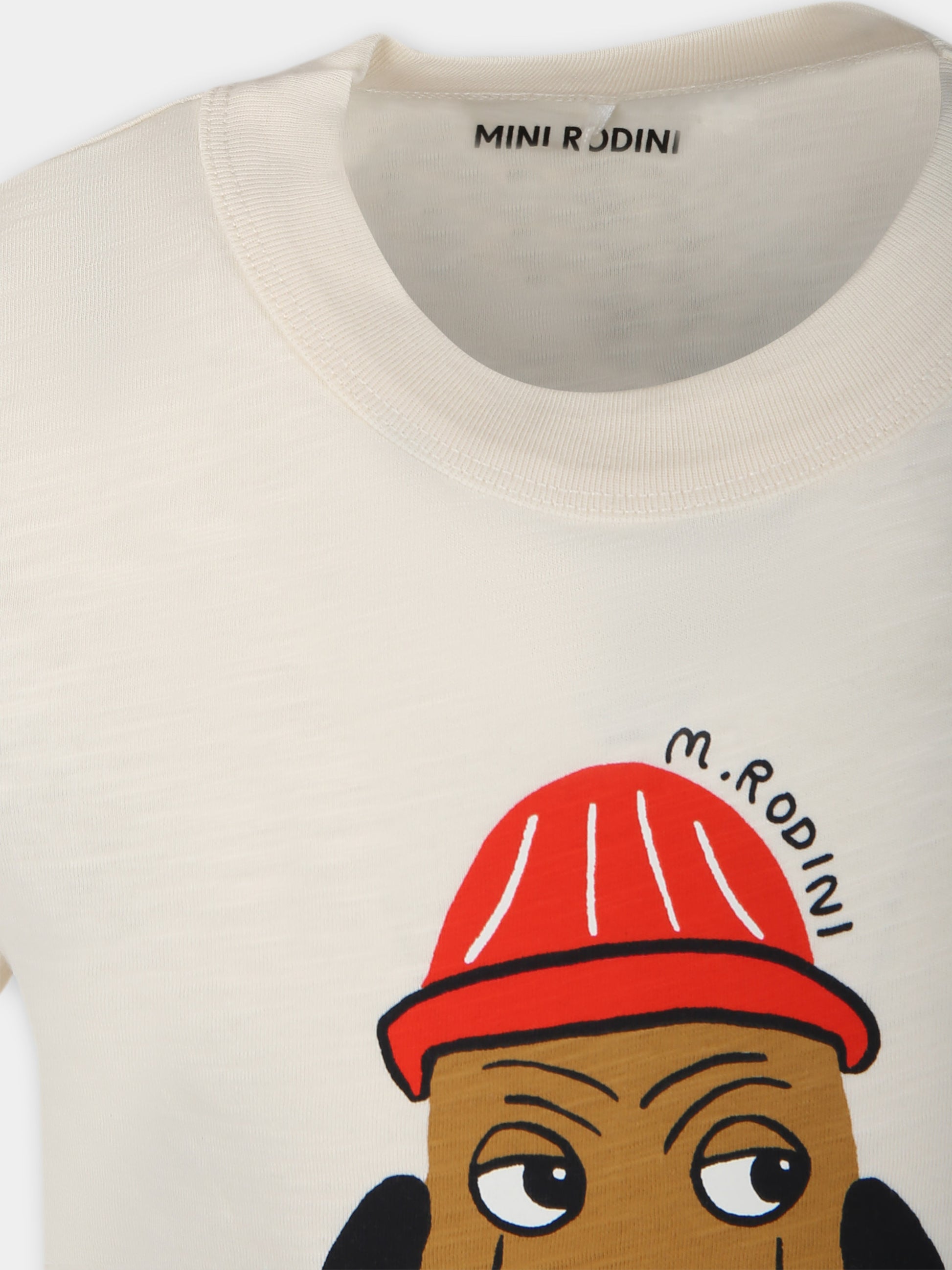 T-shirt avorio per bambini con cane,Mini Rodini,2412011111