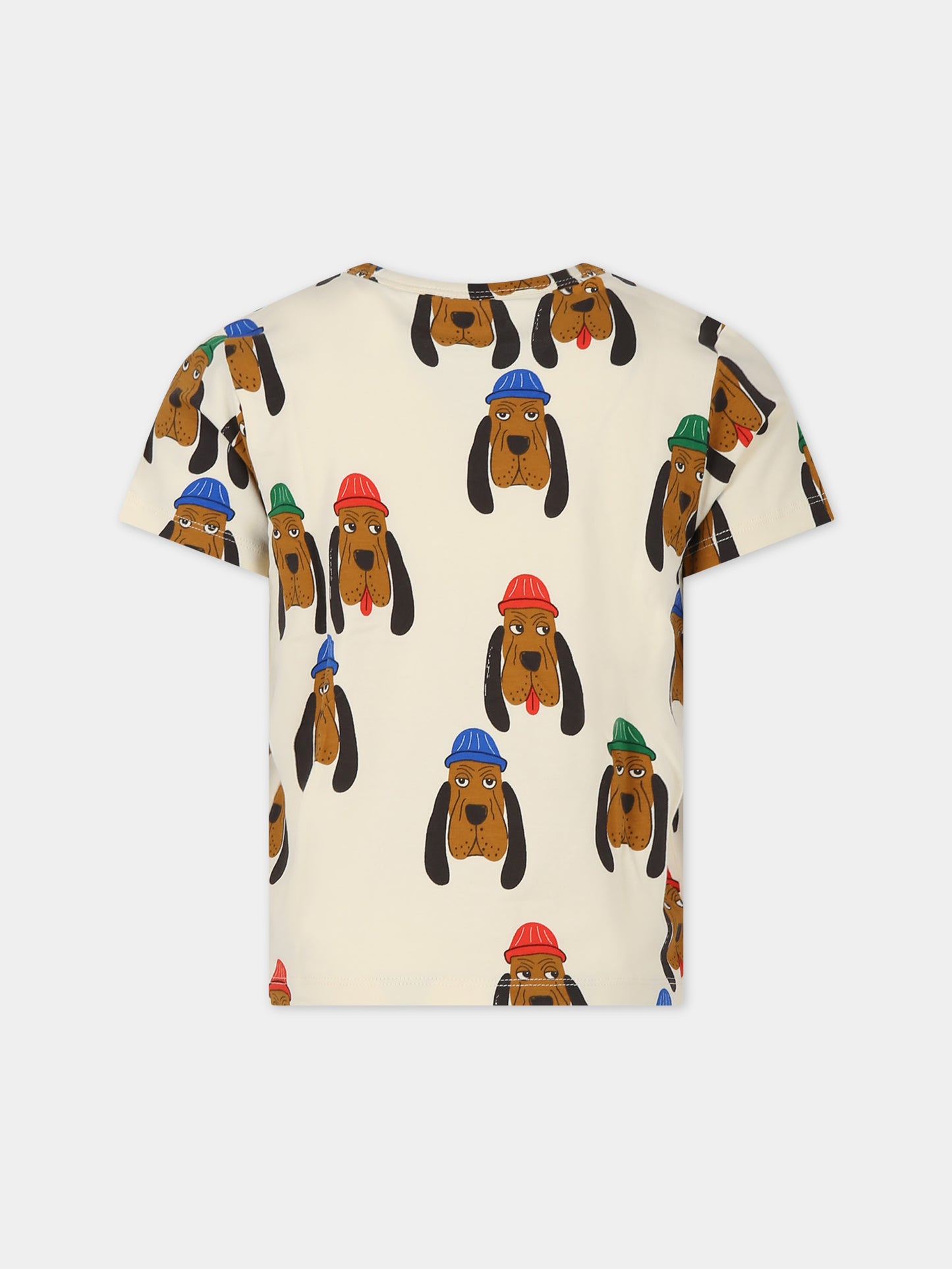 T-shirt avorio per bambini con cani,Mini Rodini,2412011211