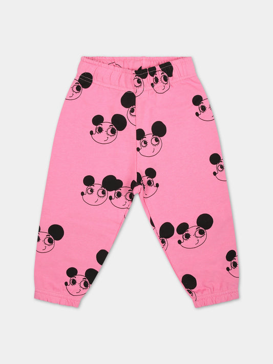 Pantaloni rosa per neonata con topolini,Mini Rodini,2413013528