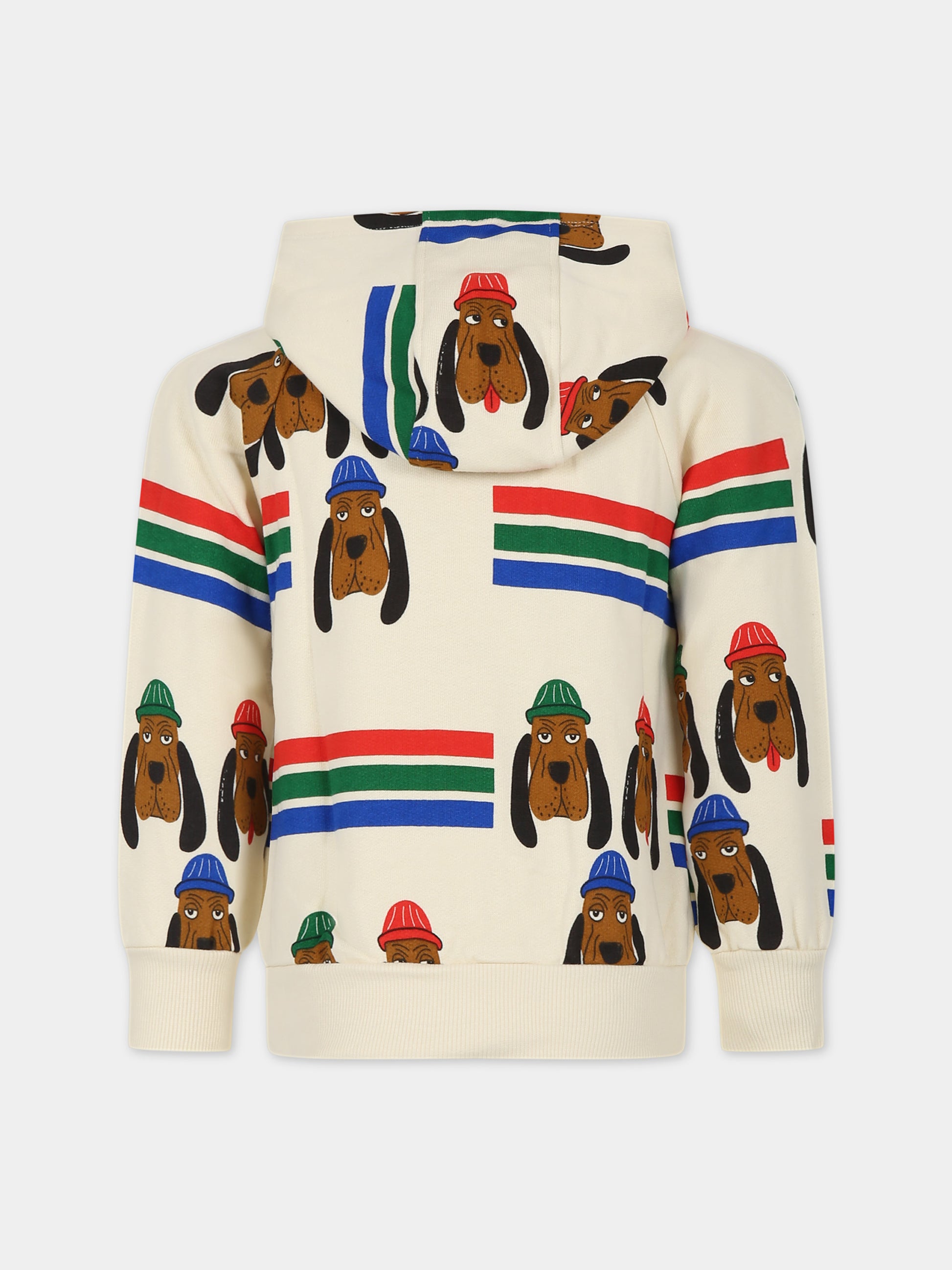 Felpa avorio per bambini con cani,Mini Rodini,2412011500