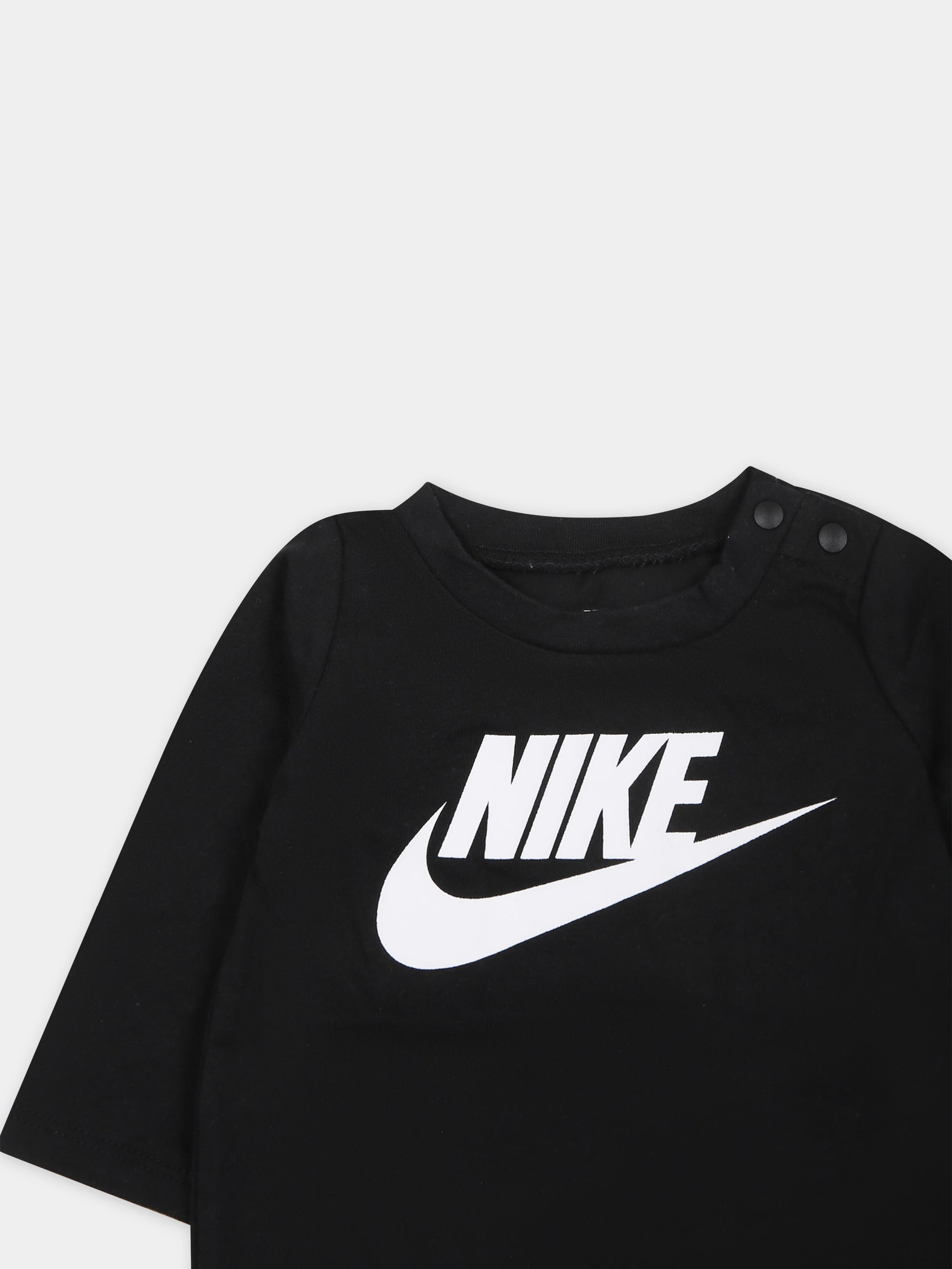 Tutina nera per neonato con swoosh,Nike,56K284 023