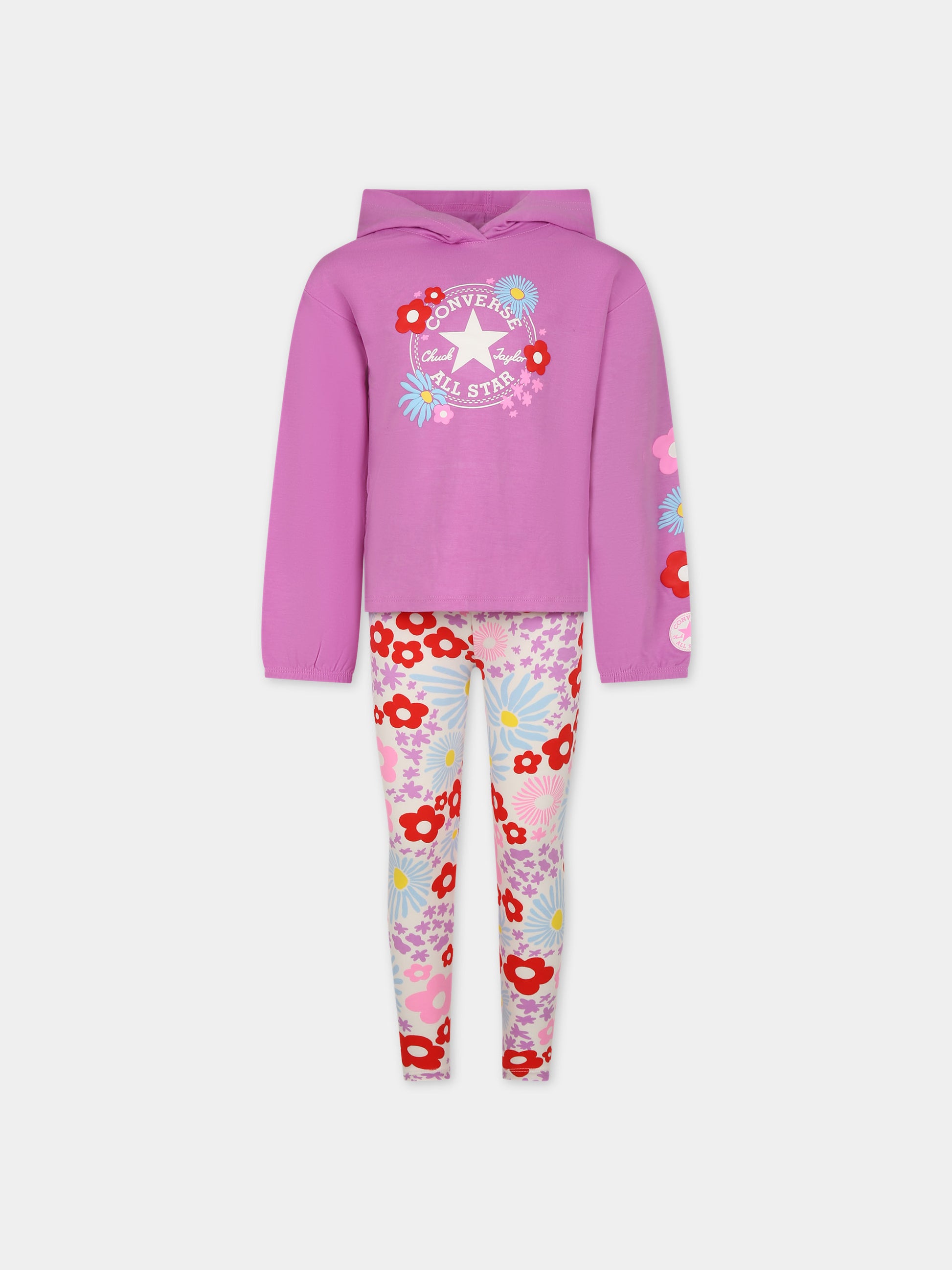 Completo sportivo multicolor per bambina,Converse,3CF506 W2Y