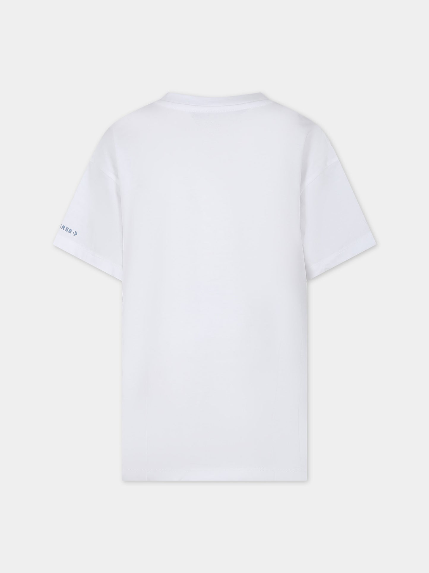 T-shirt bianca per bambina con stampa fiori e scarpa,Converse,4CF479 001