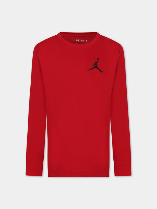 T-shirt rossa per bambino con iconico Jumpman,Jordan,95A903 R78