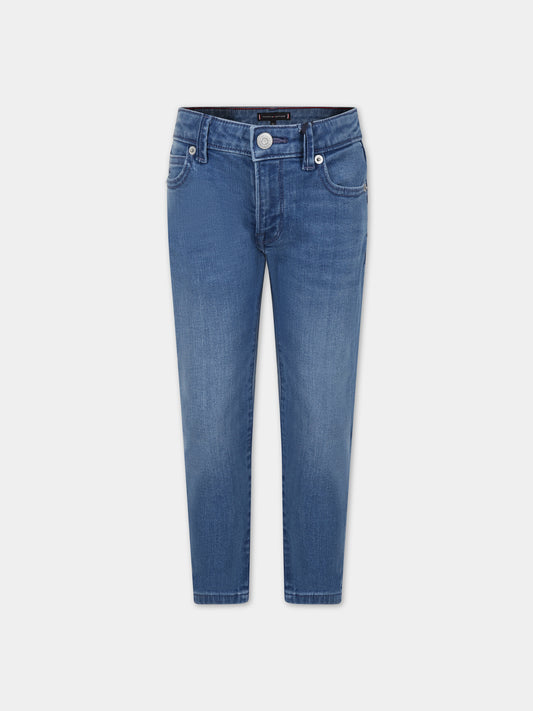 Jeans in denim per bambino con logo,Tommy Hilfiger Junior,23FMTHKB0KB08686J 1A6