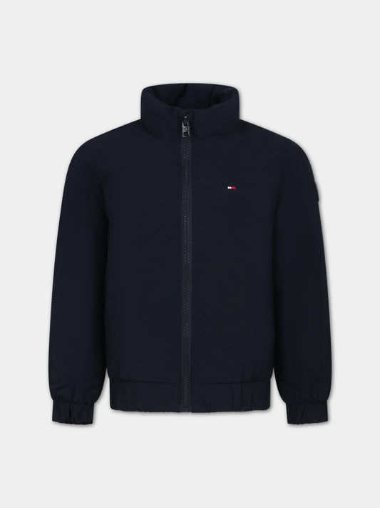 Giubbotto blu per bambino con logo,Tommy Hilfiger Junior,23FMTHKB0KB09104J DW5