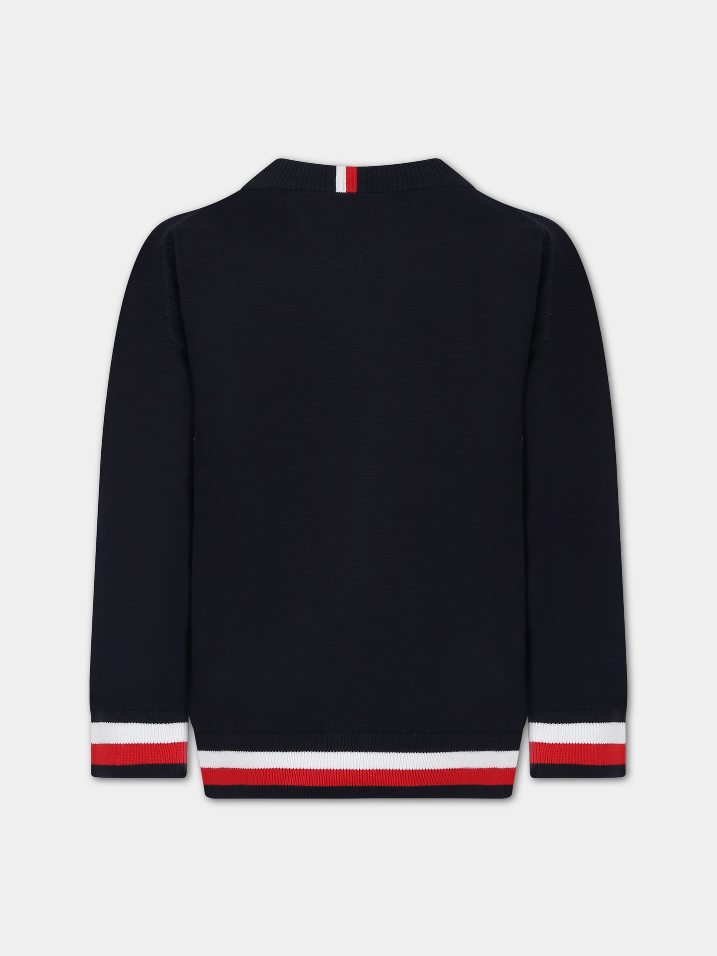 Cardigan blu per bambino con logo,Tommy Hilfiger Junior,23FMTHKB0KB08891J DW5