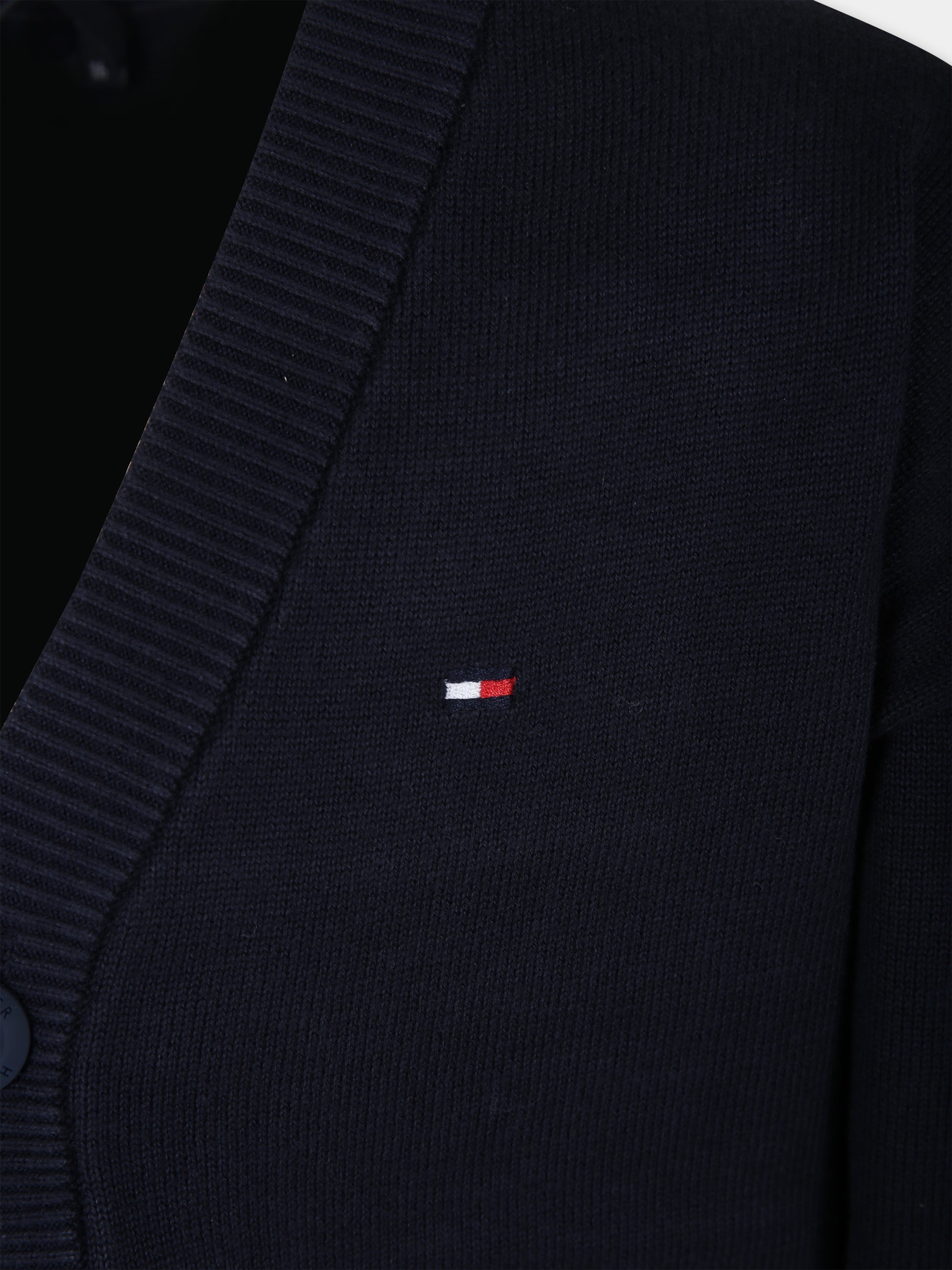 Cardigan blu per bambino con logo,Tommy Hilfiger Junior,23FMTHKB0KB08891J DW5