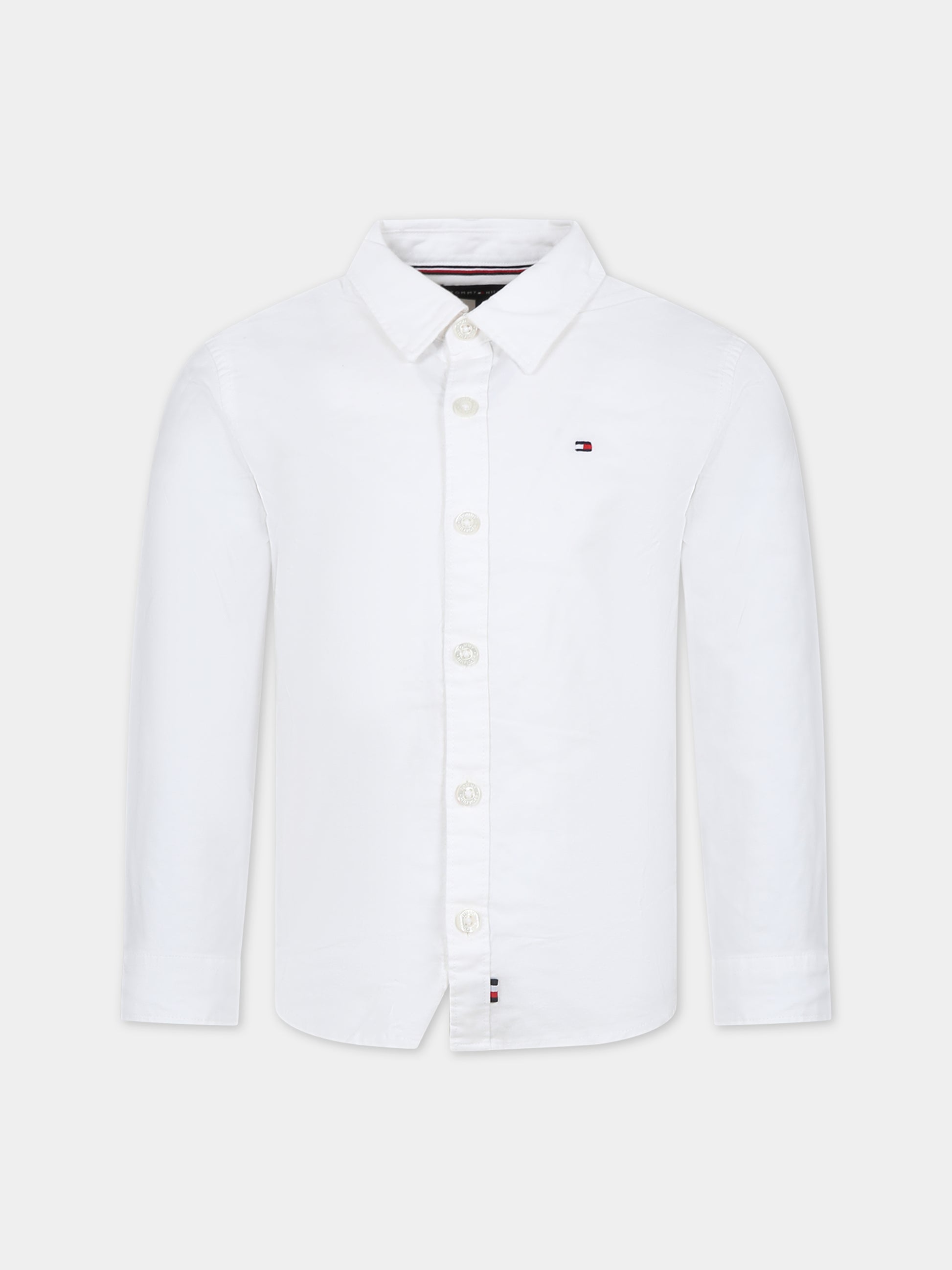 Camicia bianca per bambino con logo,Tommy Hilfiger Junior,23FMTHKB0KB08728J YBR