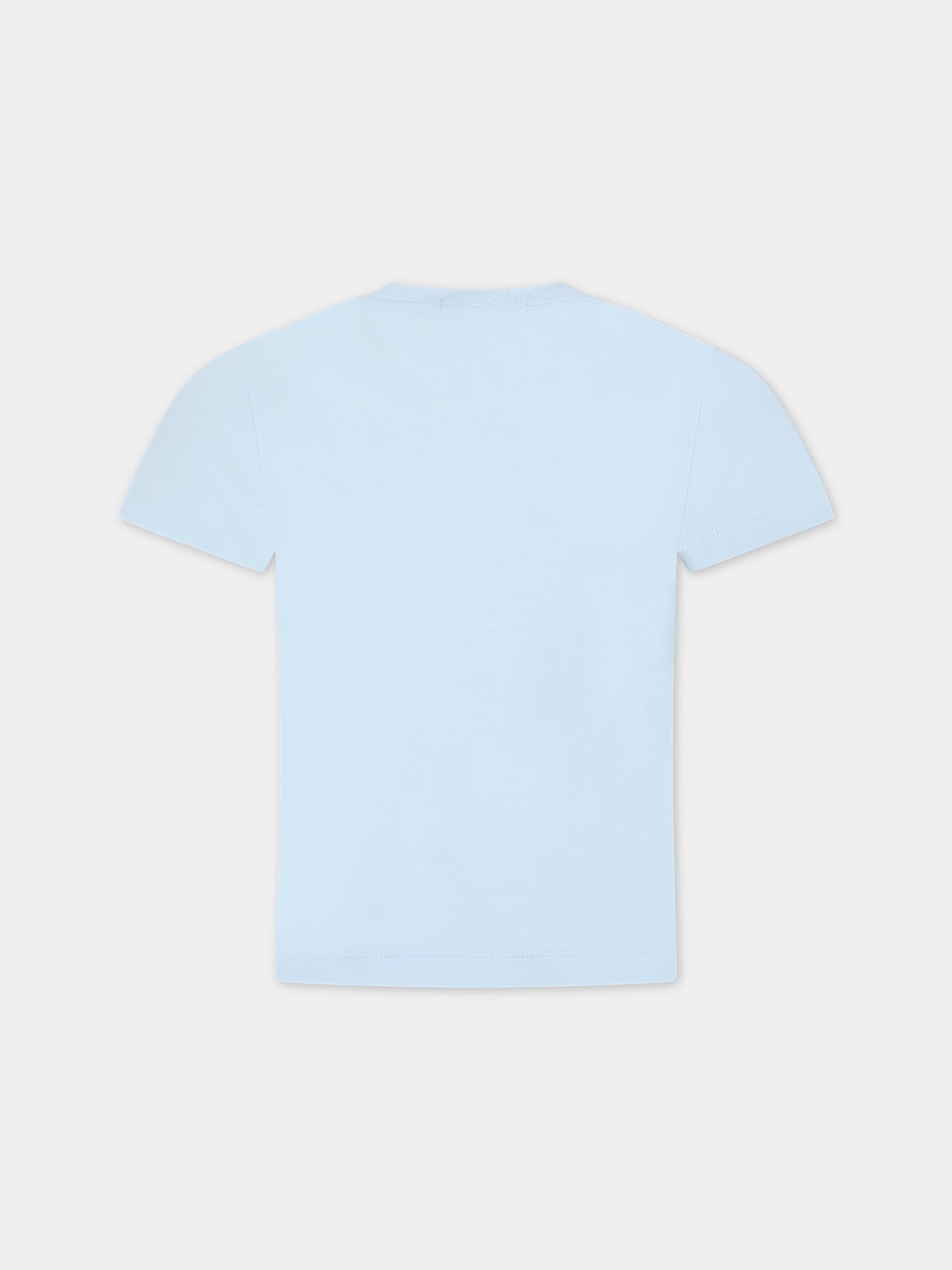 T-shirt celeste per bambino con logo,Calvin Klein Kids,23FMCKIB0IB01231 CYR