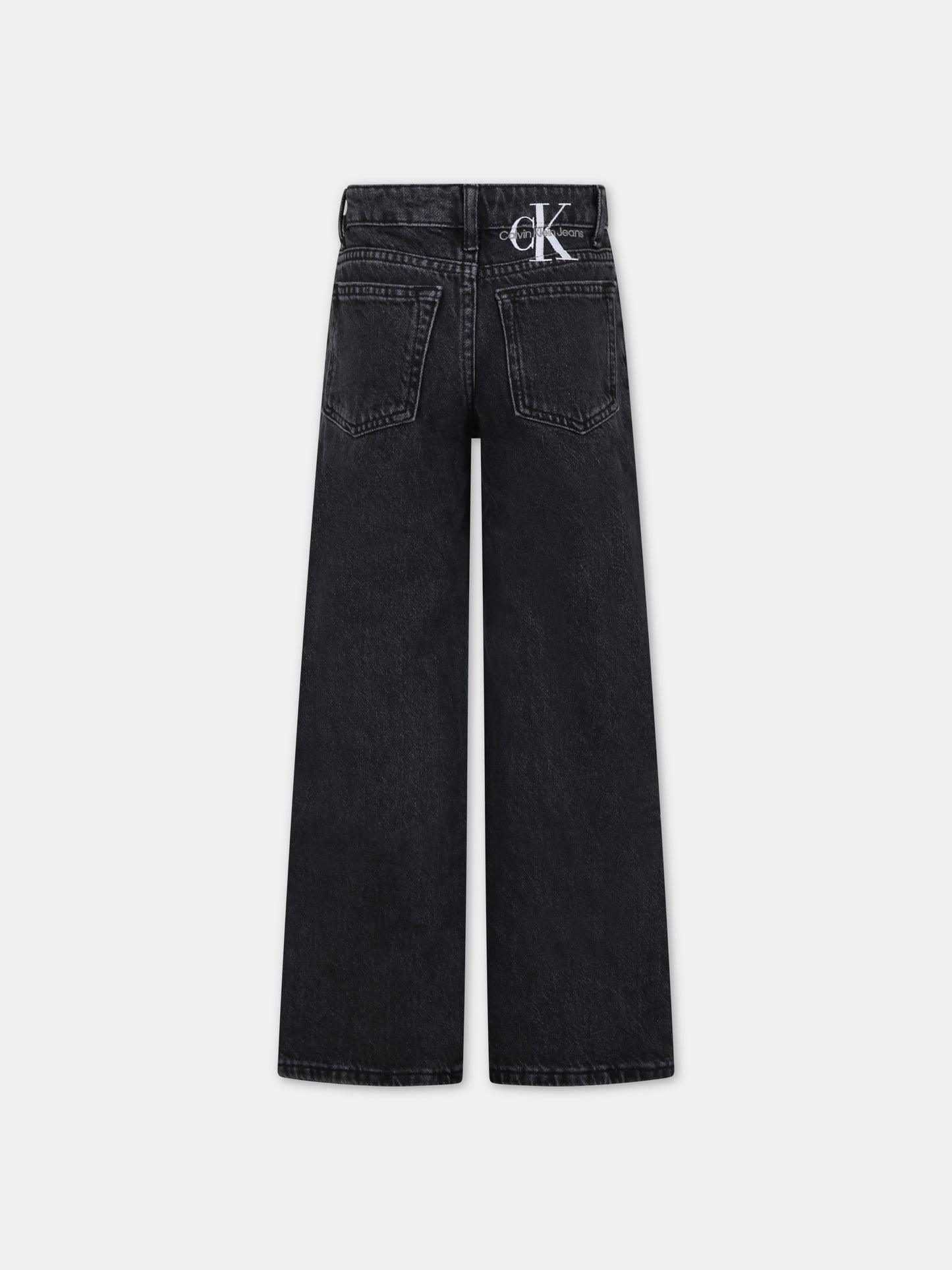 Jeans nero in denim per bambina,Calvin Klein Kids,23FMCKIG0IG02268 1BY