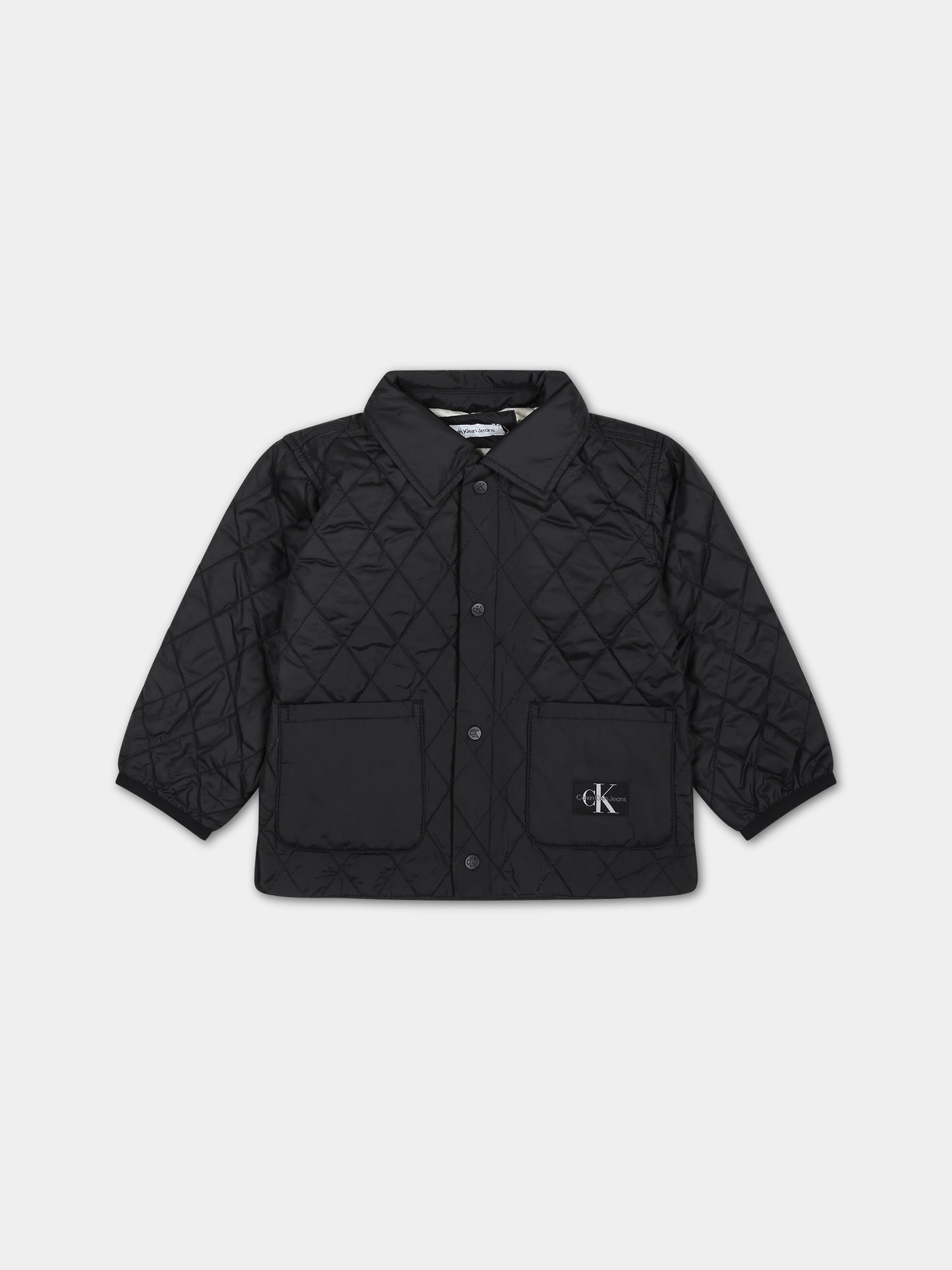 Pumino nero per neonato con logo,Calvin Klein Kids,23FMCKIN0IN00151 BEH