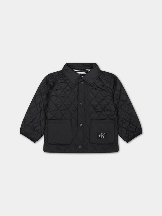 Pumino nero per neonato con logo,Calvin Klein Kids,23FMCKIN0IN00151 BEH