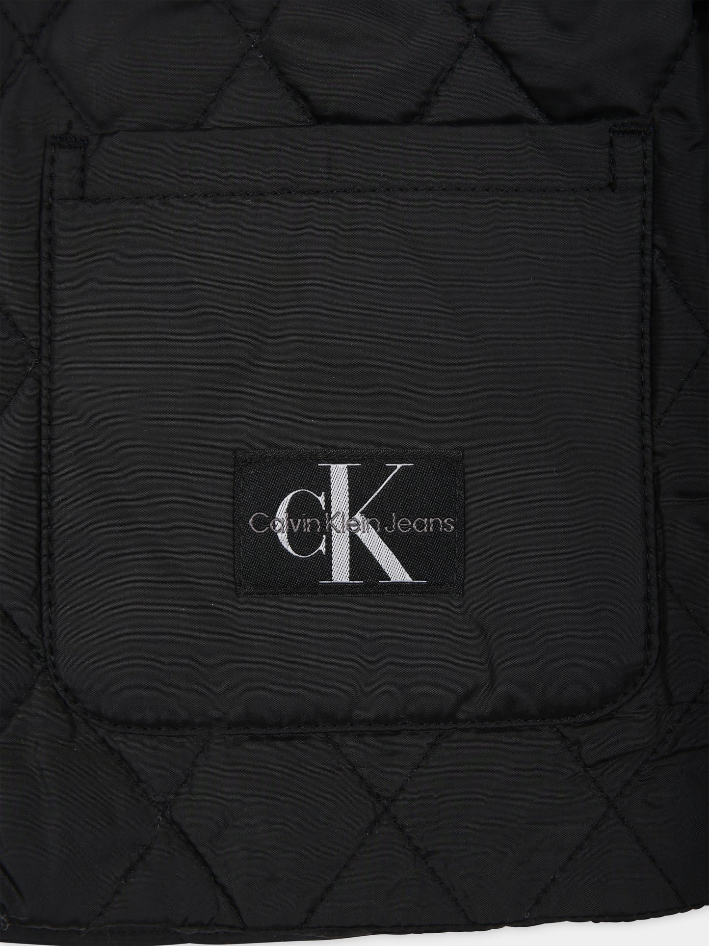 Pumino nero per neonato con logo,Calvin Klein Kids,23FMCKIN0IN00151 BEH