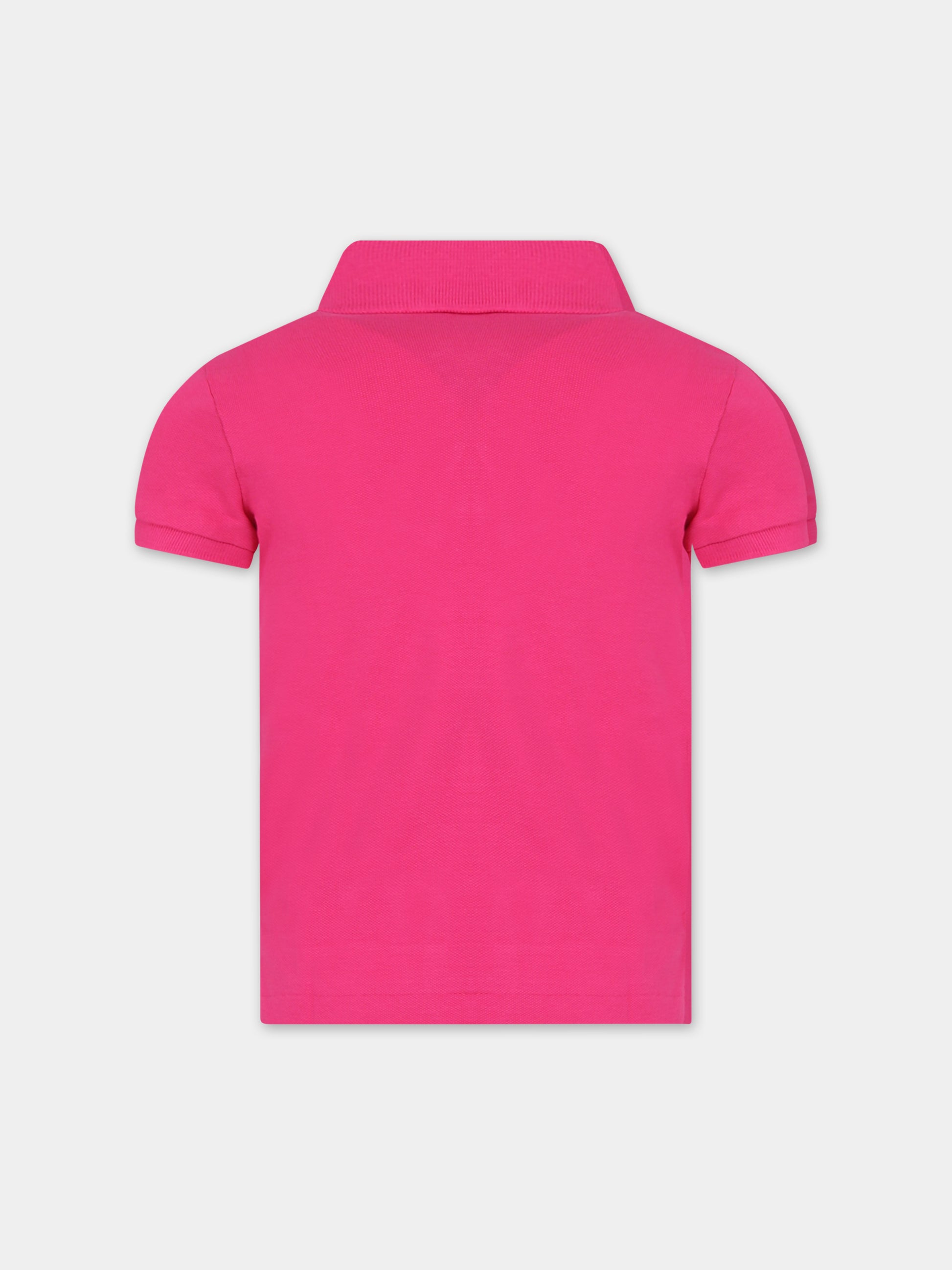 Polo fucsia per bambina con cavallino,Ralph Lauren Kids,698589129